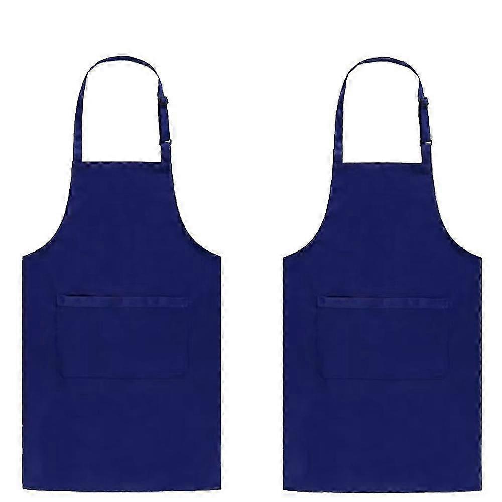 2 Pack Grembiule Impermeabile Regolabile Con Tasche Per Cucinare, Cucinare, Chef - Blu