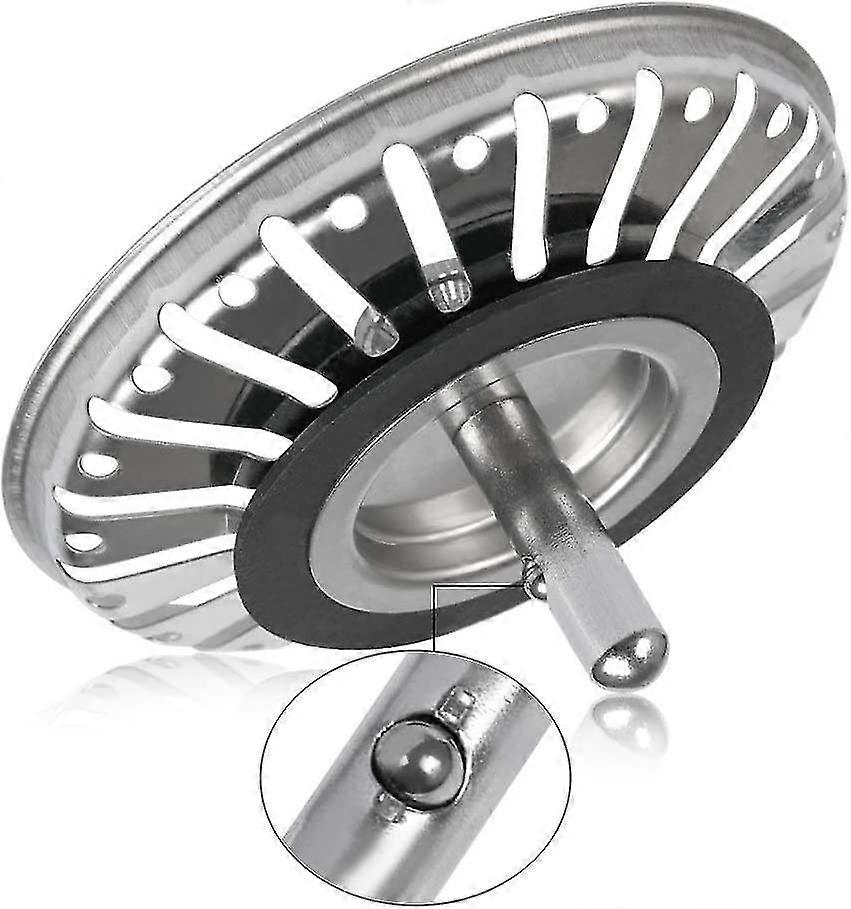 2pcs Stainless Steel Sink Strainer Plug 84mm for Kitchen Bathroom