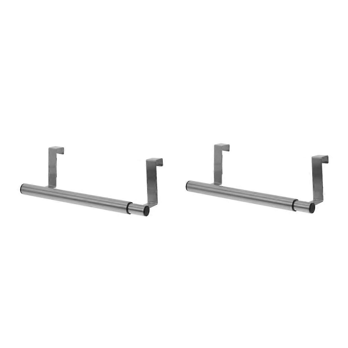 Telescopic Steel Towel Rail Set of 2, Adjustable Bathroom Storage Rack, Towel Holder for Cleaning Cloths, Compact Shelf