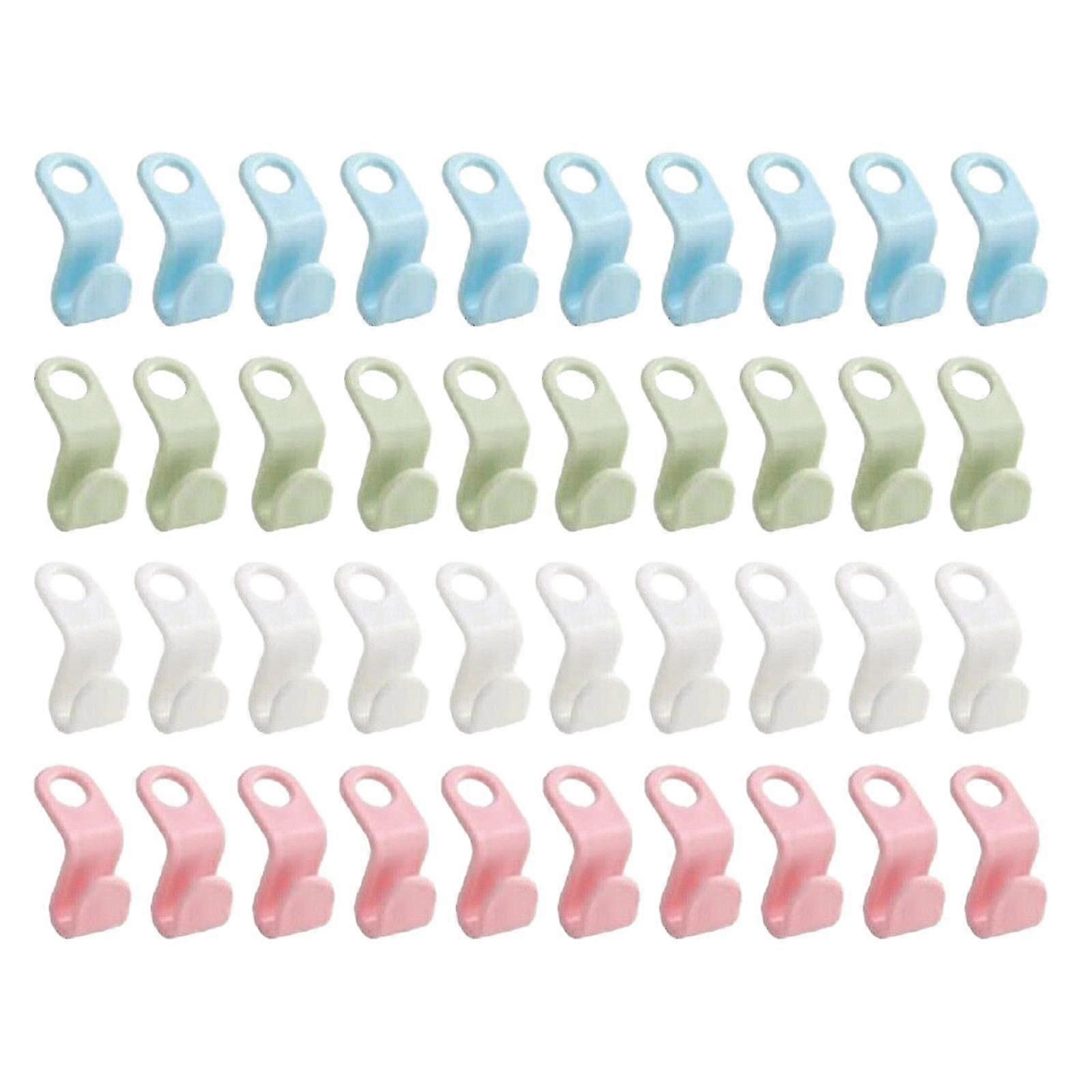 40 Pcs Closet Hanger Connector Hooks - Space-saving Clothes Organizer Clips