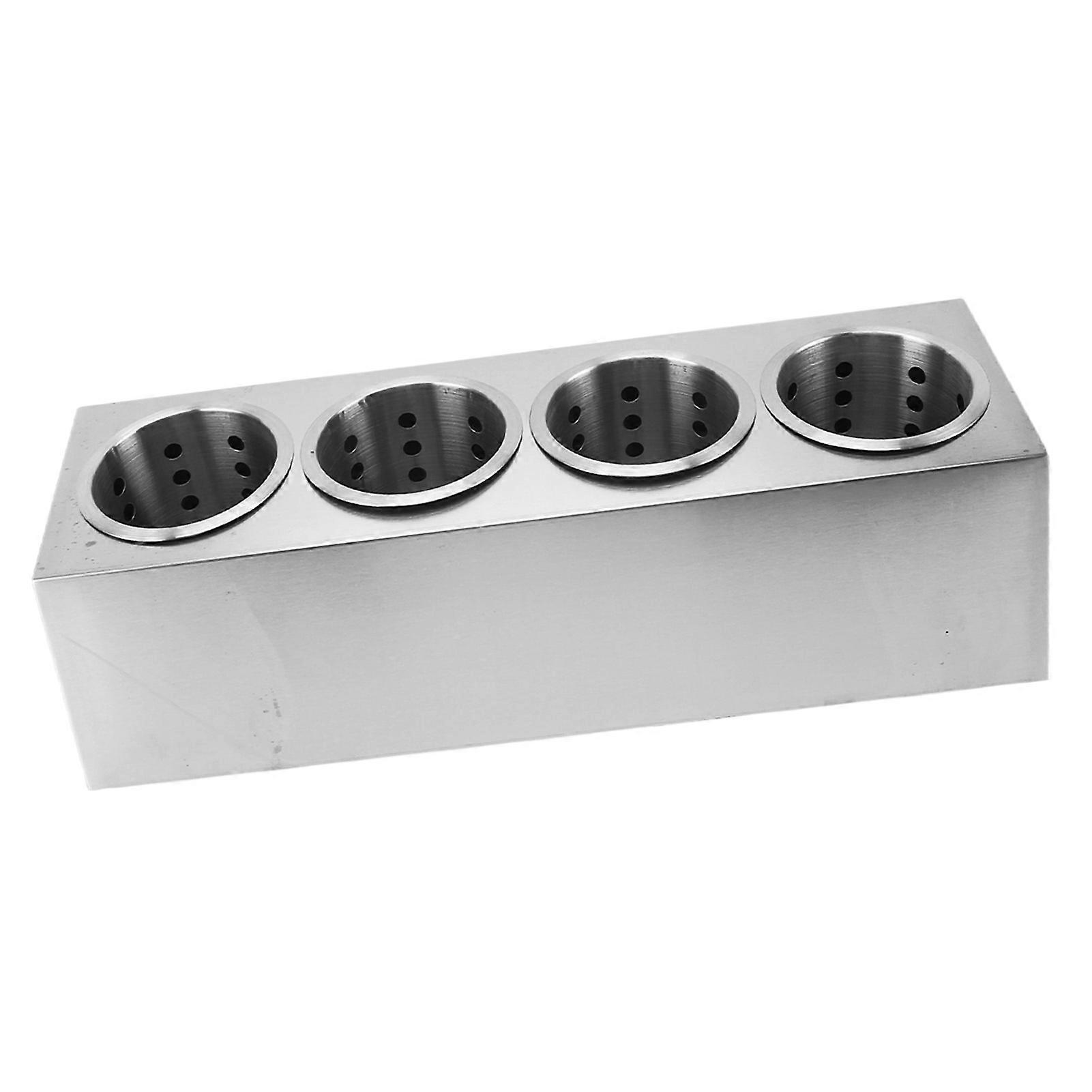 Multi-Functional Stainless Steel Kitchen Utensil Holder with 4 Holes