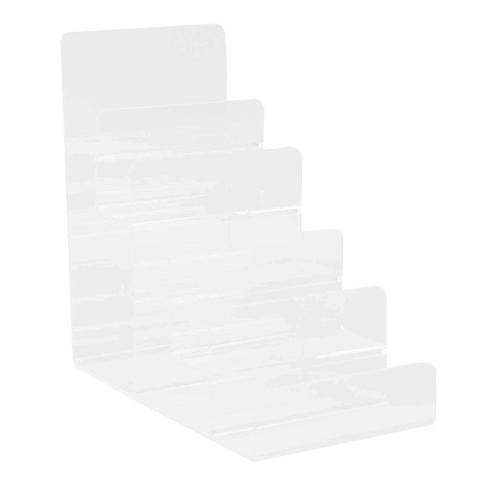 Transparent Acrylic Ladder Shape Stand for Wallet Display and Storage with Multilayer Structure Fits for Home and Store 7.5 Inches