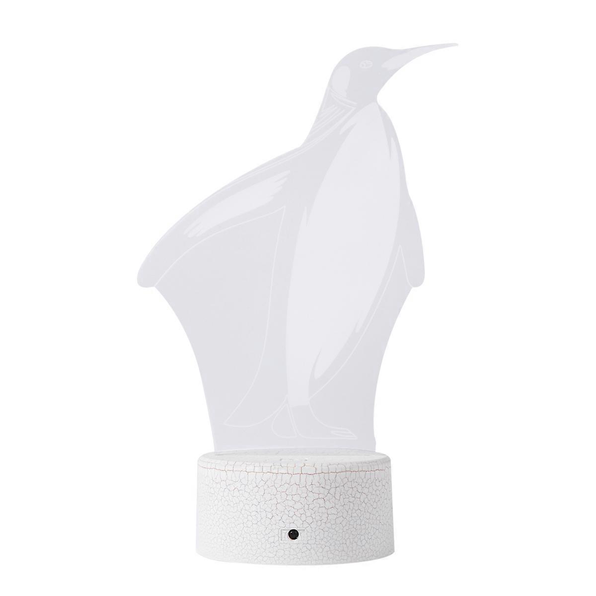 Cute Penguin Light Illusion Lamp Touch Control For Home Decoration 23.00X8.00X8.00cm White 1Pack