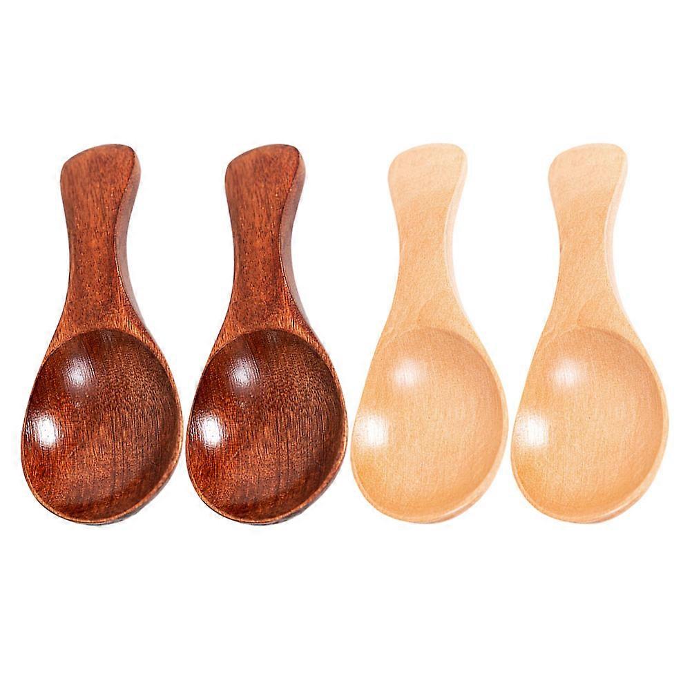 Tea Scoops Small Wood Spoon Home Use 8X3X15CM Practical Design 4Pcs