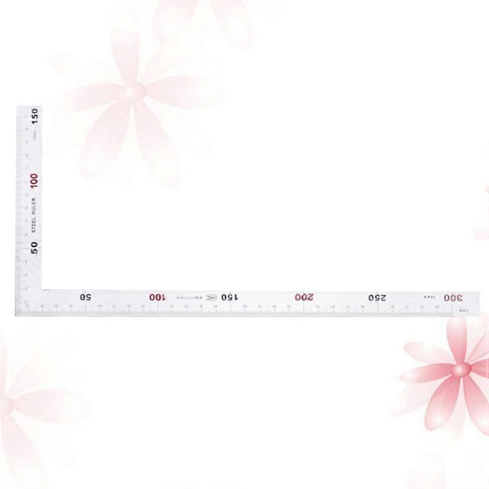 Square Ruler Carpenter Square Steel for Measuring Inner and Outer Right Angles 30x15x0.2cm Silver Thicken Design 1Pack