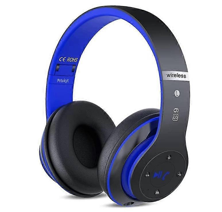 Wireless Bluetooth Headphones Over Ear, Hi-Fi Stereo Foldable Wireless Stereo Headsets Earbuds with Built-in Mic, Volume Control, FM(Blue)