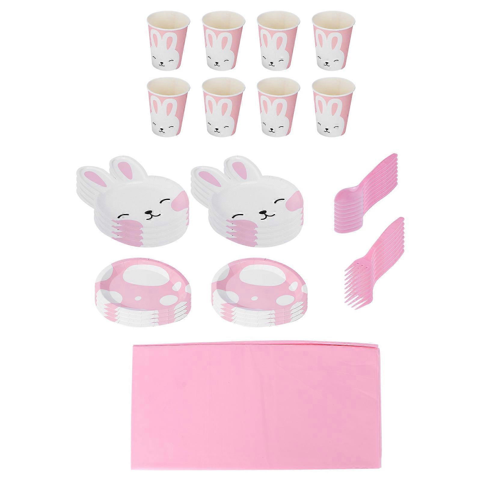 Festival Party Tableware Set Cheerful Atmosphere Square Shape Food Grade Paperboard 1Set