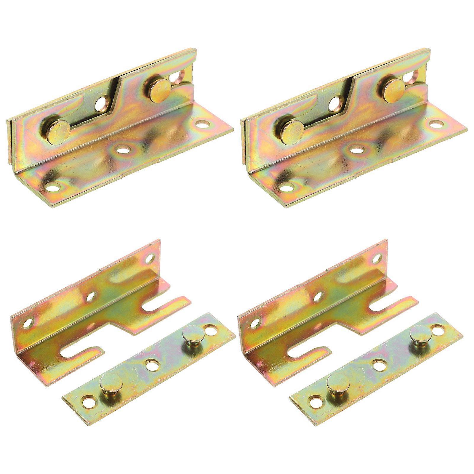 4pcs Heavy Duty Bed Rail Brackets & Connectors for Headboards – Sturdy Frame Fasteners for Various Furniture Types – Universal Mounting Fittings
