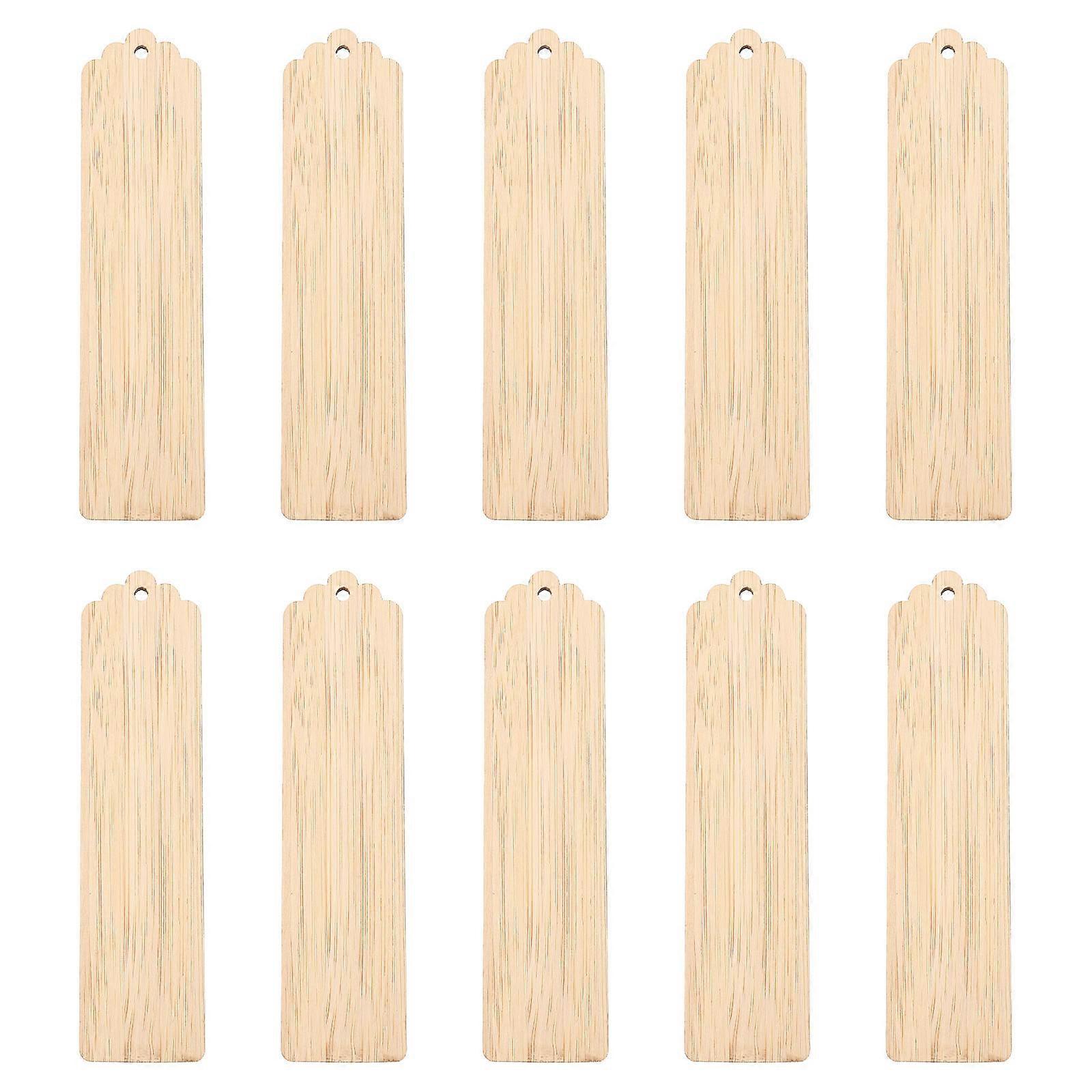 Diy Wood Book Marker Wooden Bookmarks Page Marker For Graduates Khaki 4.7X1.2X0.1in 10Pcs