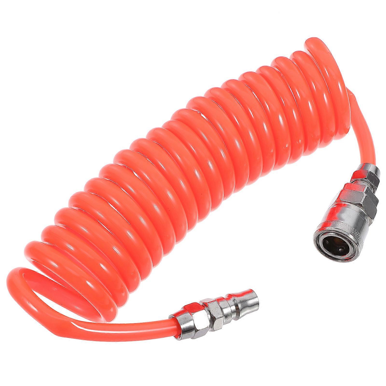 Red Coiled Air Hose for Air Compressor Constructed from PU Material 3 meter Long with