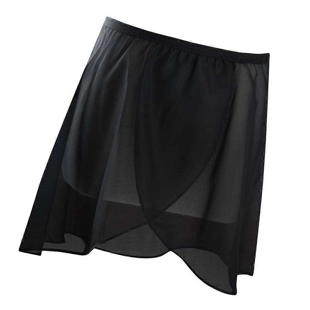 filles noir ballet jupe performance danse robe taille L mousseline de soie design simple 1Pack