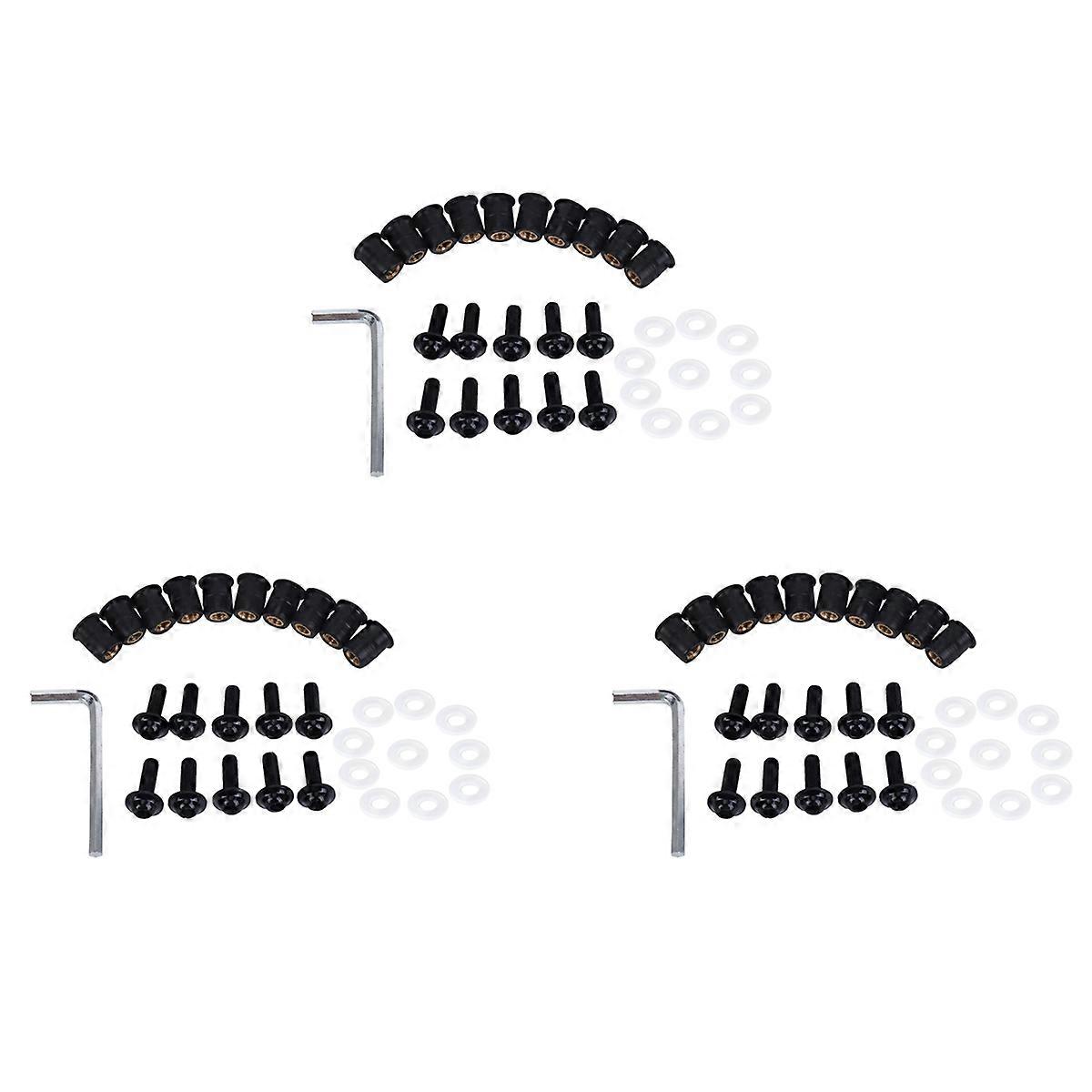 10Pcs/Set M5 Bolts Metric Rubber Well Nuts Windscreen Fairing Cowl