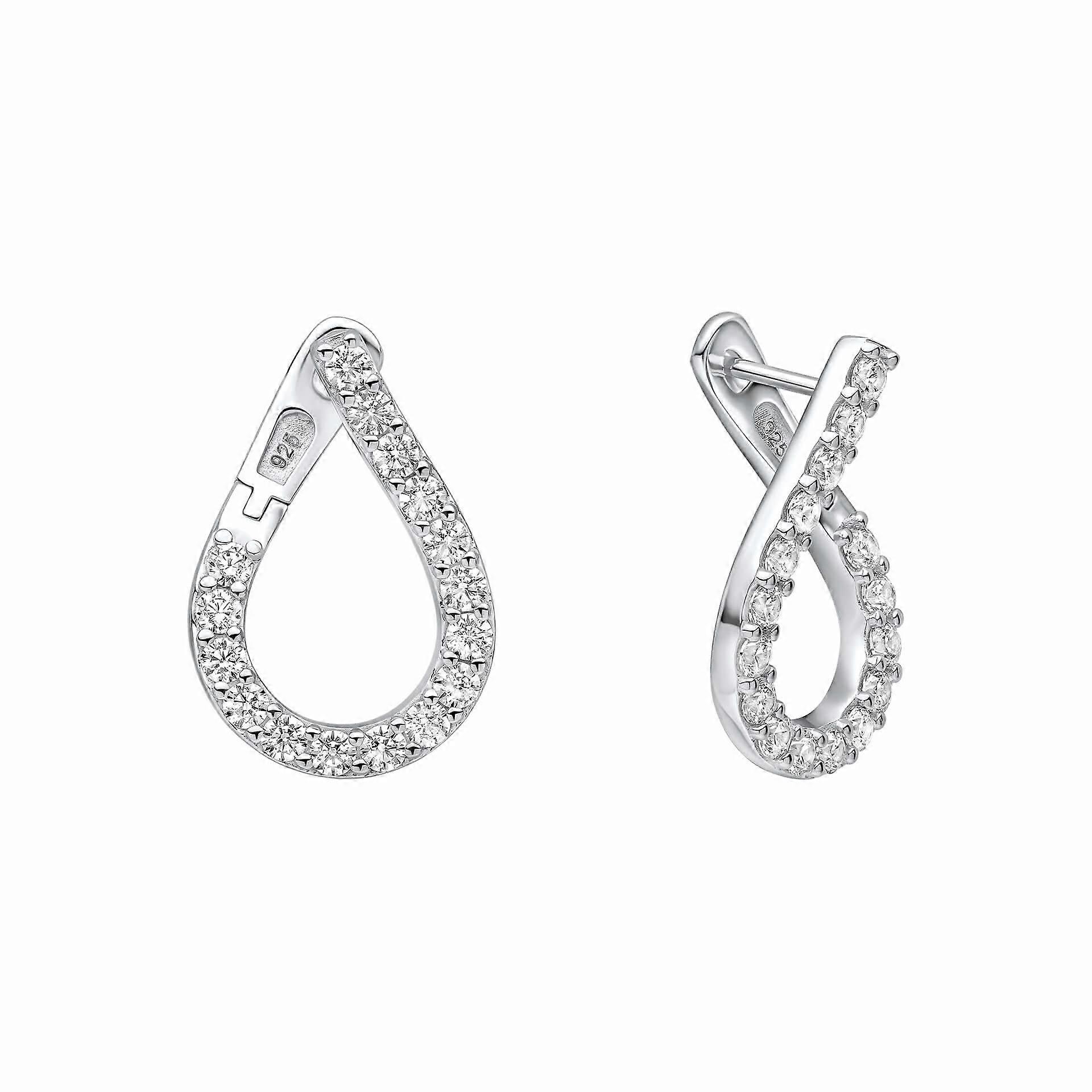 Diamonfire Cubic Zirconia Front Twist Hoop Earrings E6595