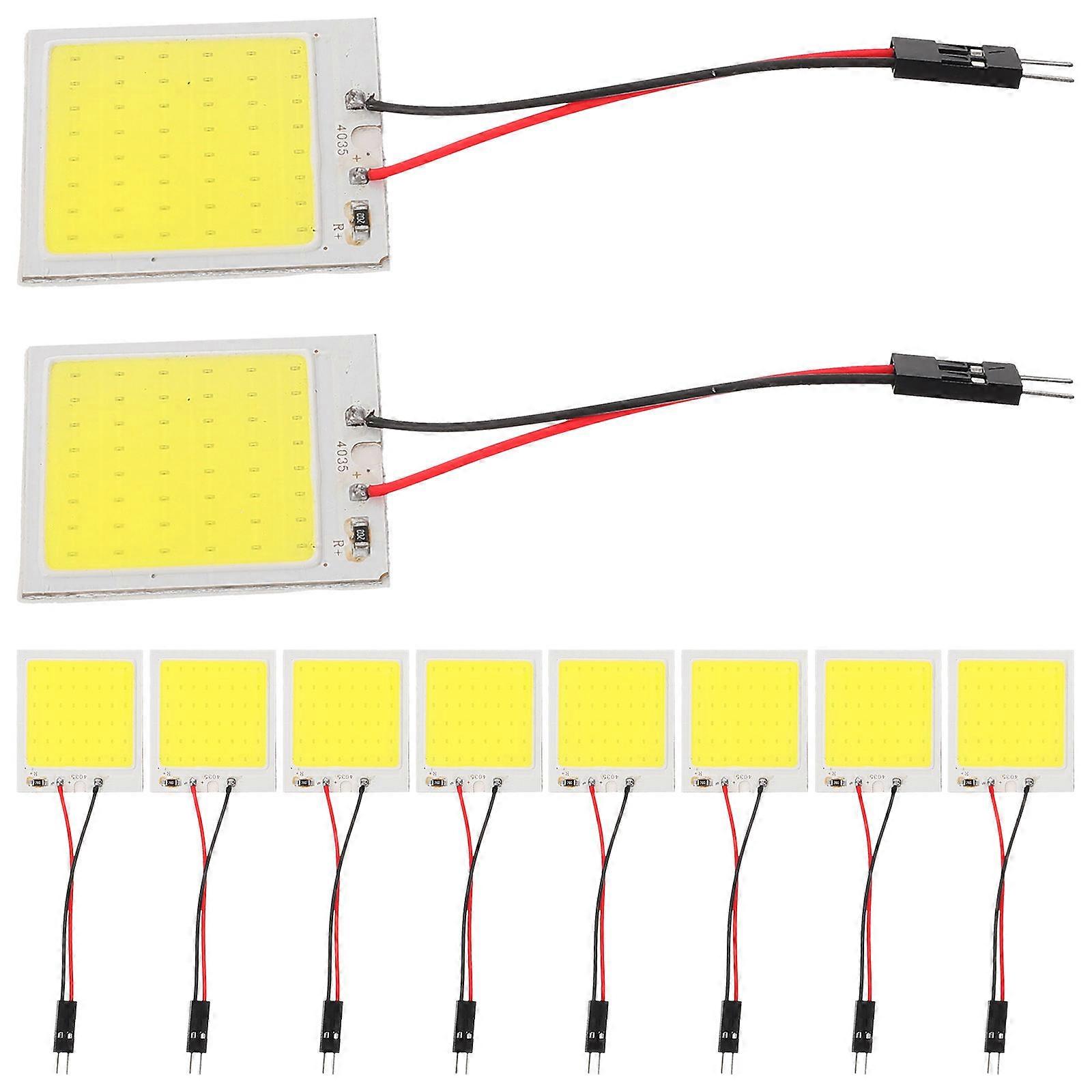 Lecture de carte Lampe Panneau Lampe Véhicule Utilisation Jaune 4.00X3.50X0.20cm Éclairage Intérieur 10Pcs