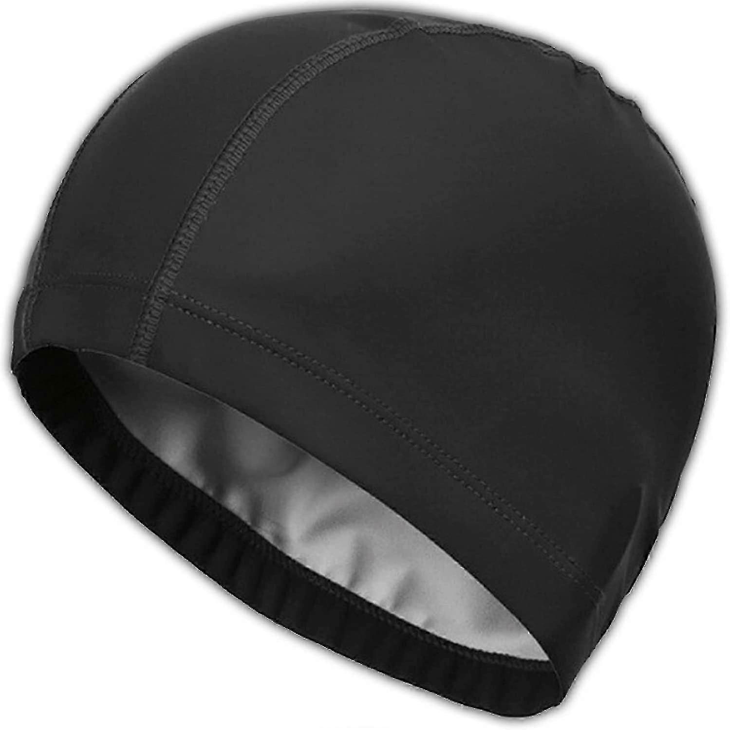 Swimming Pool Swim Cap | Mixed Adult Man-woman | Soft And Comfortable Pu Fabric | Easy To Put On | Black