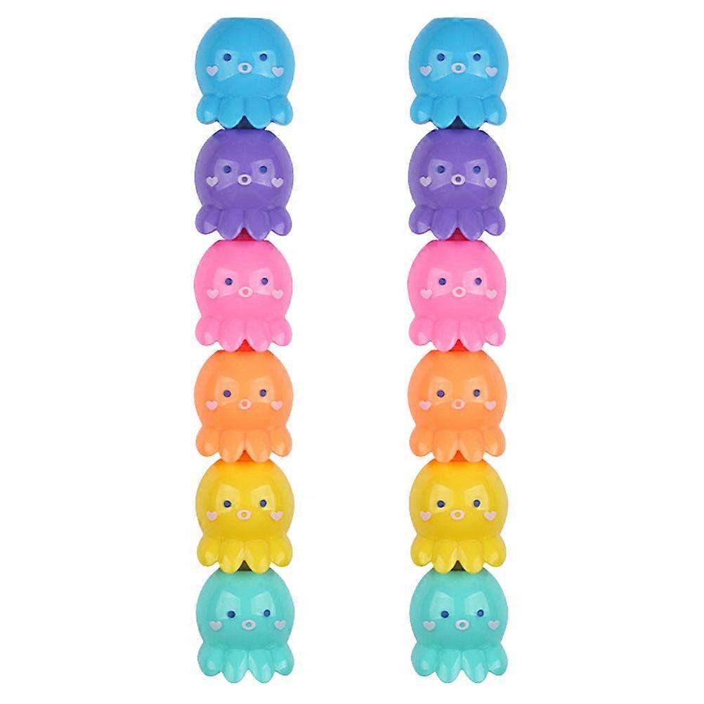 Fun Highlighters Octopus Shaped Kawaii Animal Design For Students Assorted Color Fluorescent Marking 2Sets