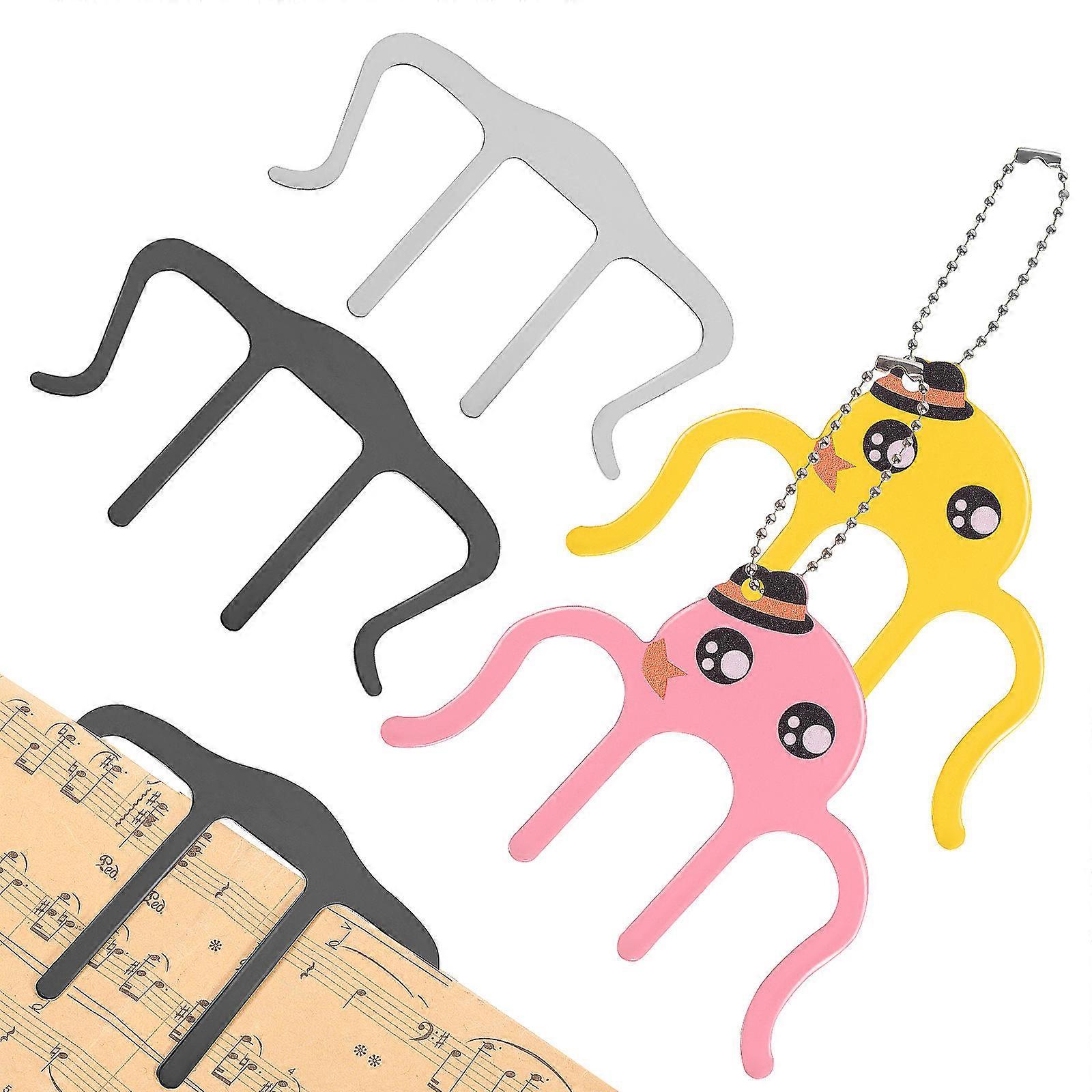 4 Metal Music Book Clips, Octopus Design Page Holders for Sheet Music, Piano Scores & Notes, Ideal for Students, Teachers & Musicians