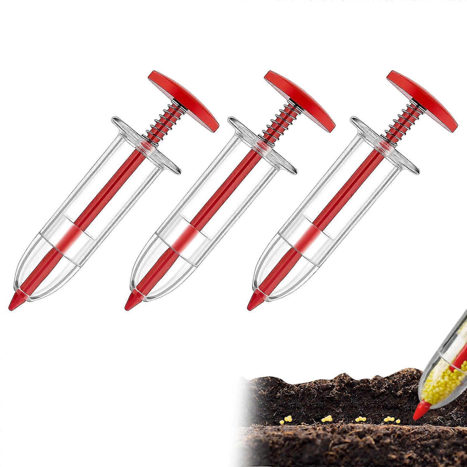 Handy planting tool for small seeds, manual seed dispenser for small seeds, reusable (red, 3 pieces)