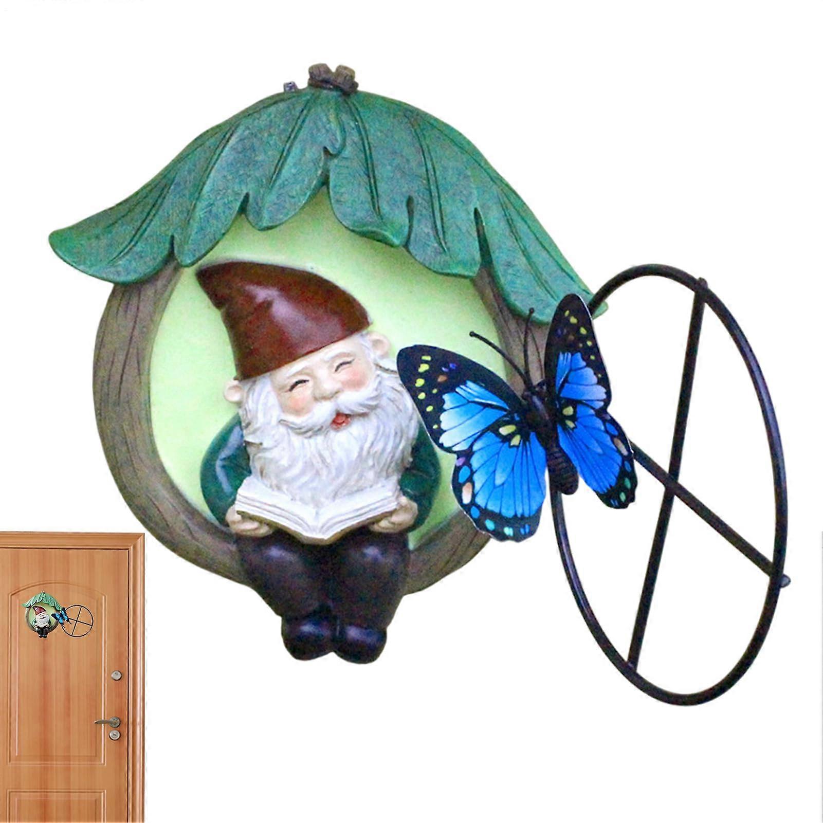 Gnom Garden Figur, Garden Gnome Figures, Dwarf Statue for Tree, Nice Wall Decoration, Resin Sculpture for Garden Terrace Tree Decoration Ref: 4407