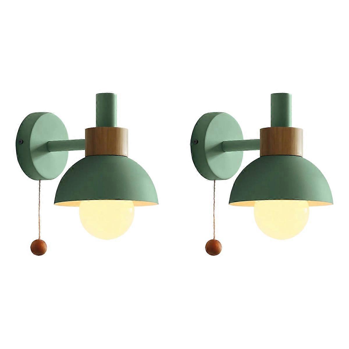LED Wall Lamp with Switch Wood Sconce Lights B