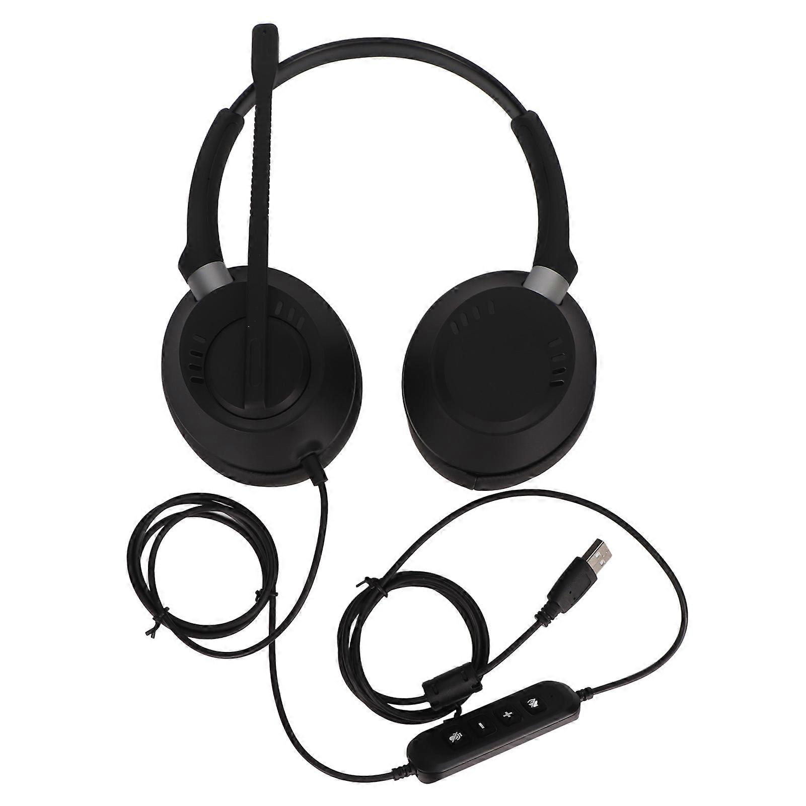 X6D USB 2 Telephone Headset Noise Cancelling Speaker Volume Adjustment Binaural Business Headset for Call Center