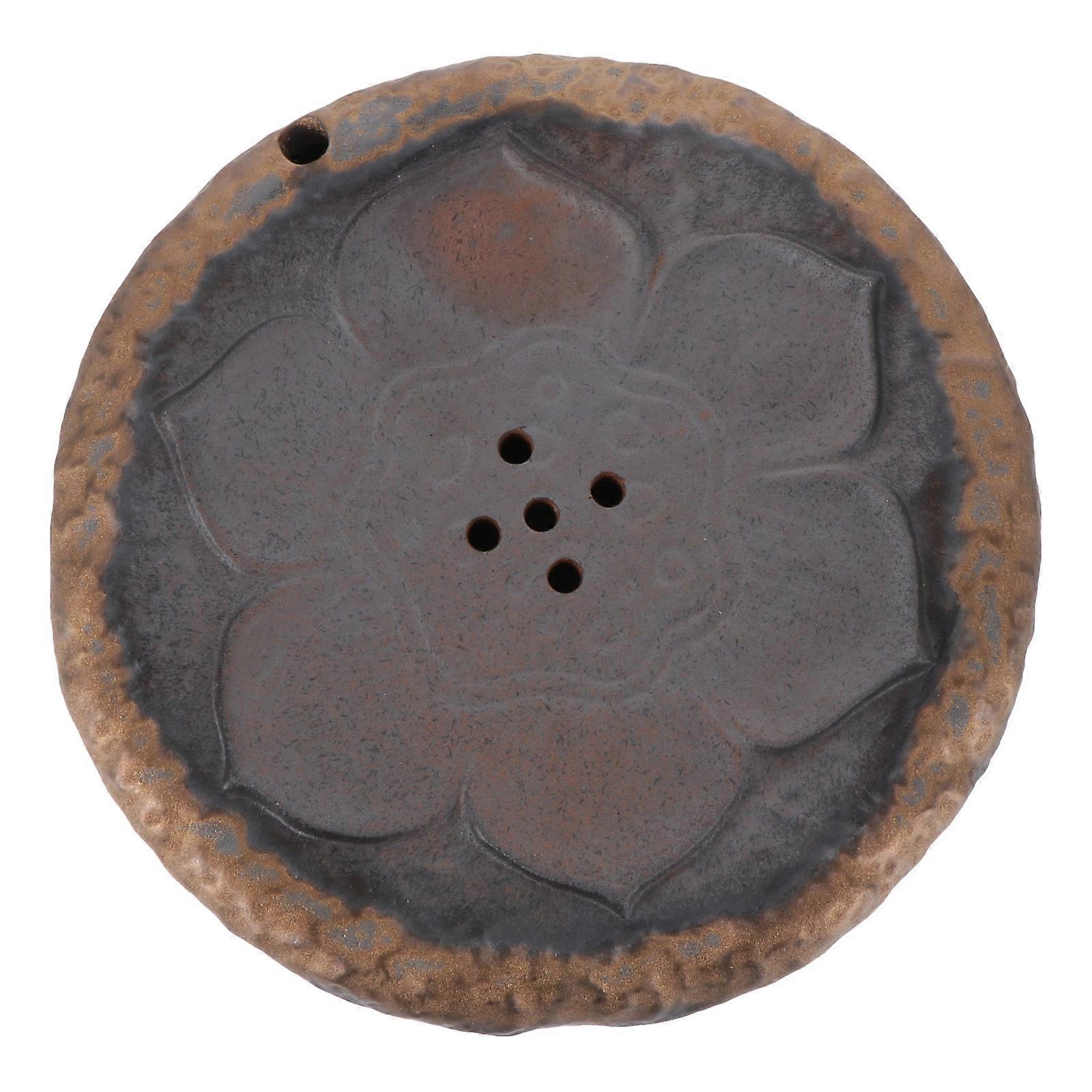 Gongfu Teapot Stand Crude Pottery Teapot Tray Retro Home Tea Room Accessory 16.5X16.5CM Storage 1Pack