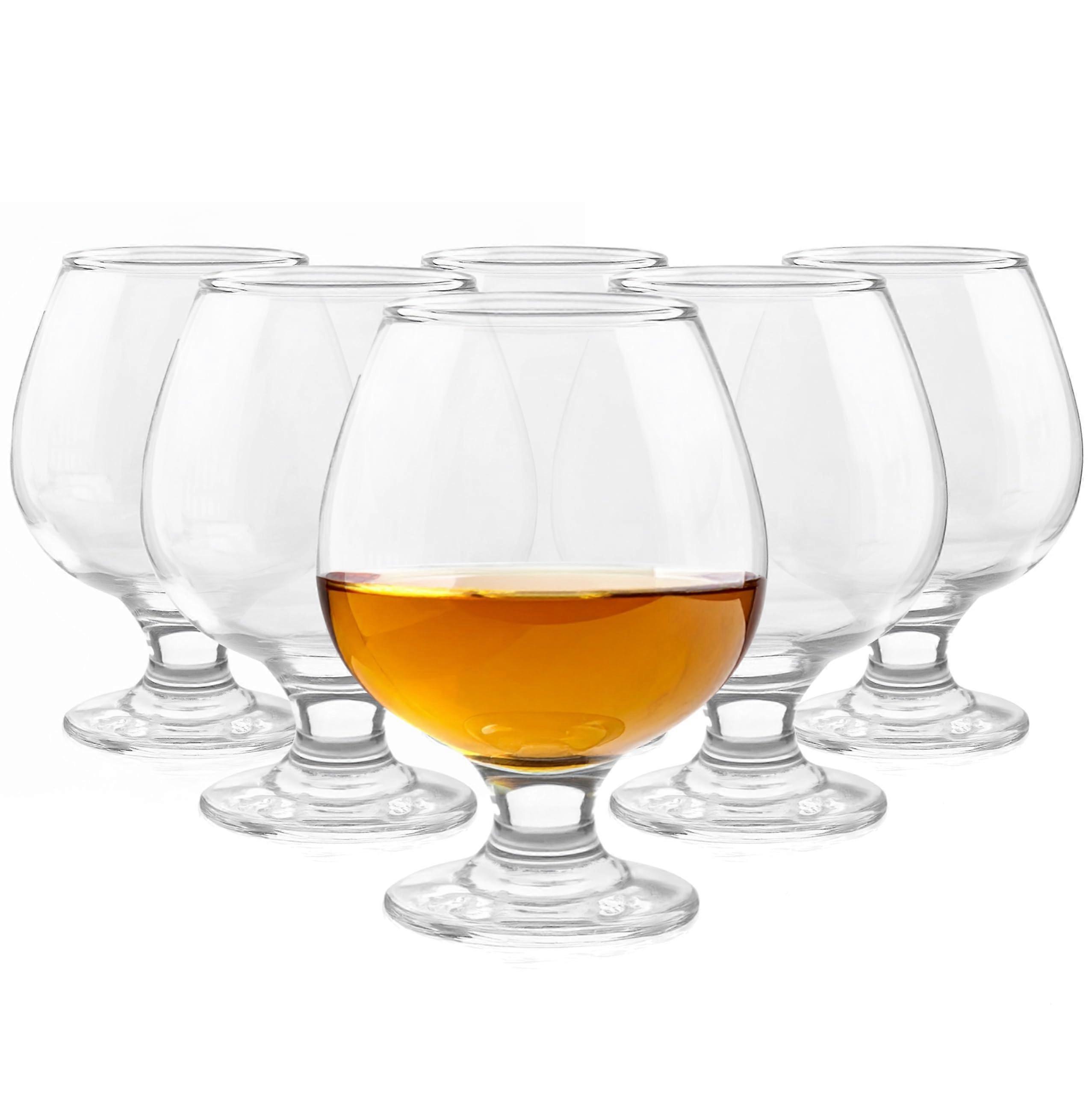 Cognac Glass Set of 6, 350 ml Brandy Glasses, High Gloss Swivel Design, Dishwasher Safe for Home and Parties