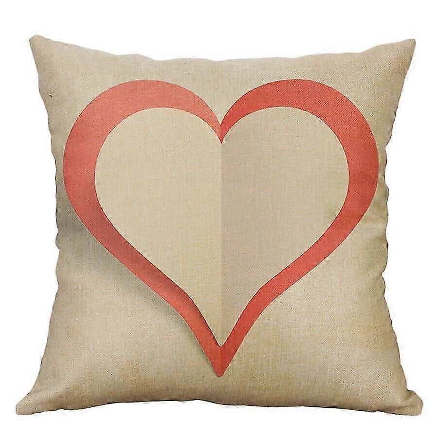 Heart Pattern Cotton Linen Cushion Cover Pillow Case for Sofa Home Decor Style 1948jpjcjh