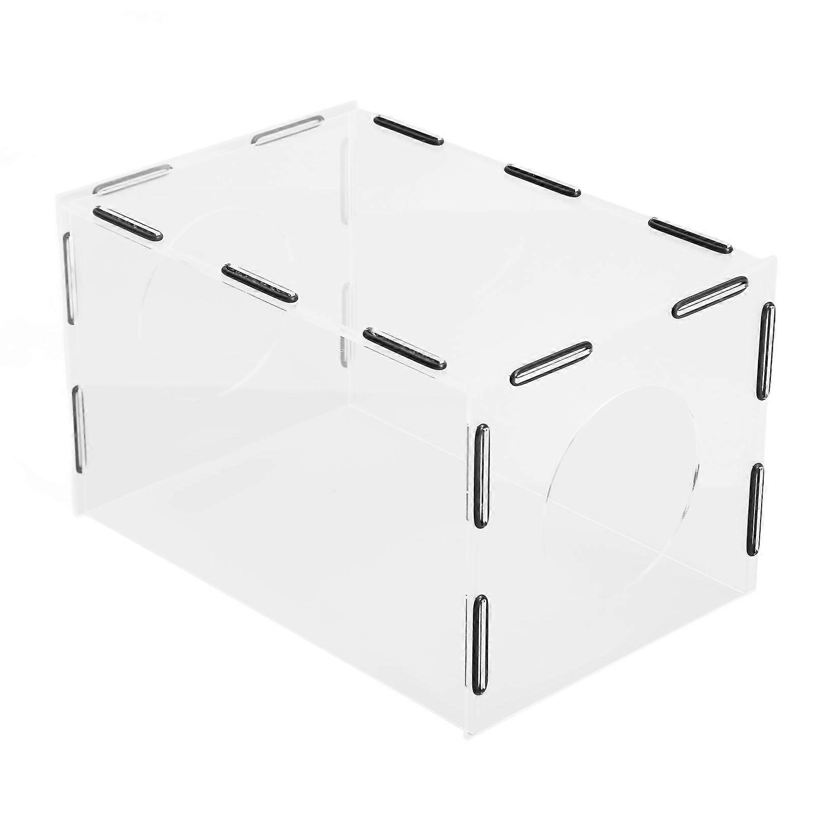 Enclosed Grinding Dust Box Acrylic with 2 Holes Highly Transparent Rectangle Table Polisher Dust Box for Engraving 