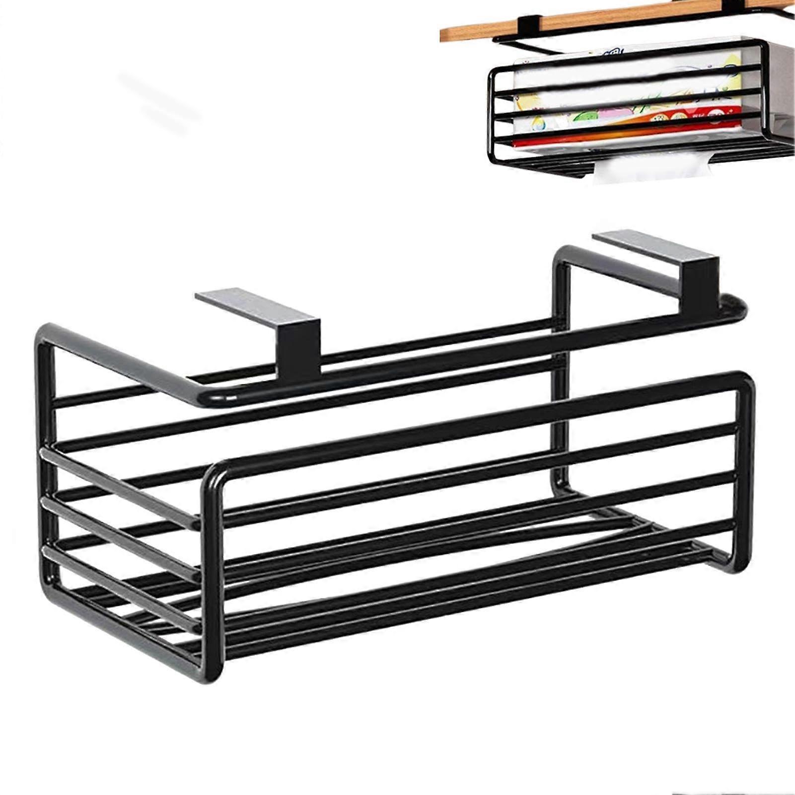 Paper Towel Holder Black, Countertop Tissue and Kitchen Towel Dispenser, Space Saving Strong Design for Home Use
