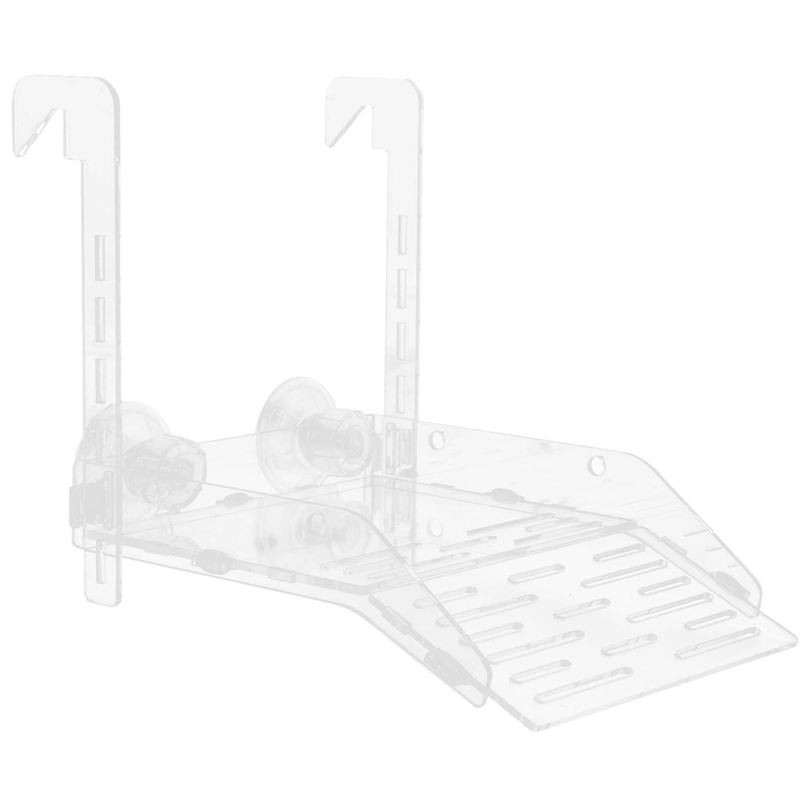 Turtle Basking Ramp Acrylic Resting Terrace for Aquarium Use Transparent 19.5x15x17cm Suction Fixation 1 Set