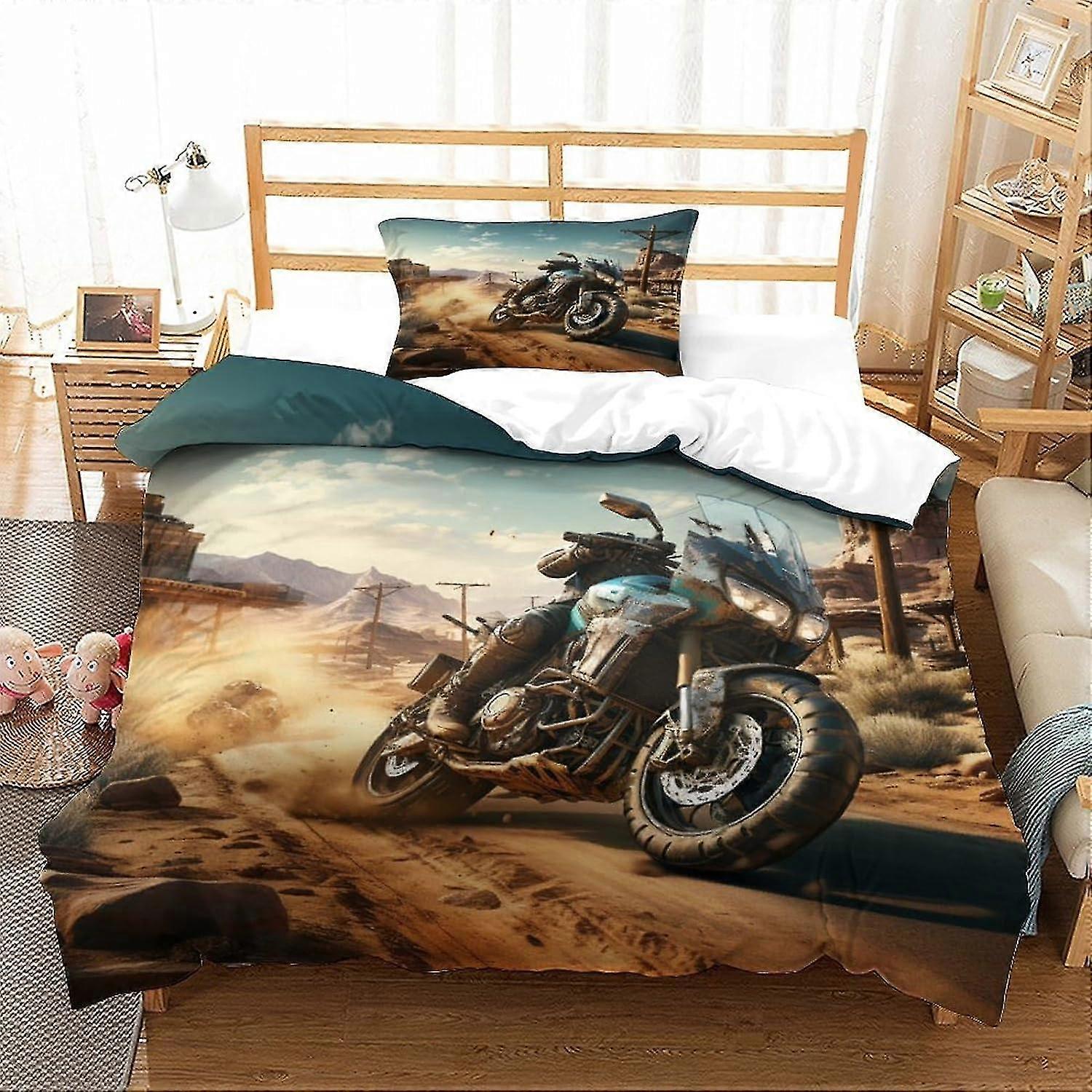 motorcyklar sängkläder set för barn 3d mikrofiber påslakan barnrum inredning