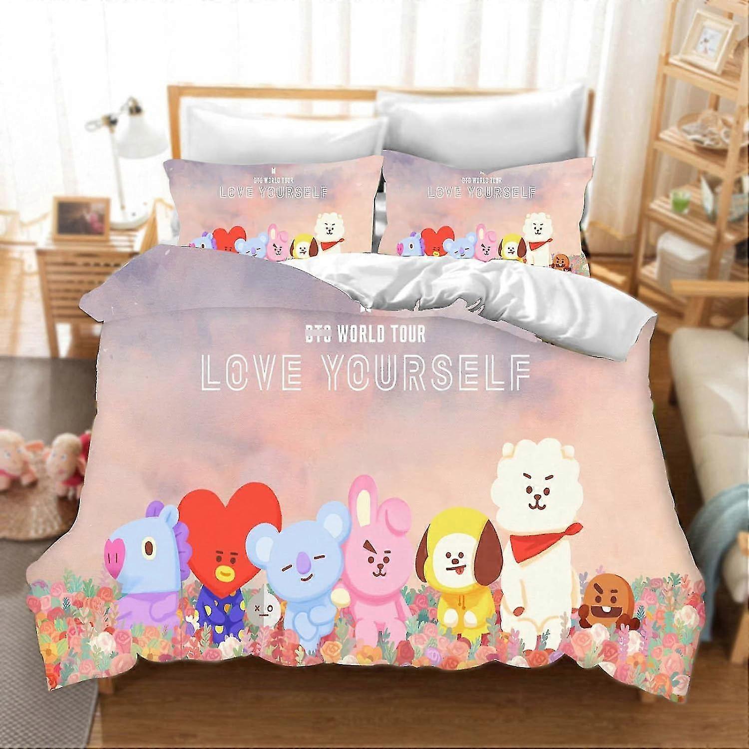 Conjunto de capa de edredão com impressão 3D de 3 peças para determinadas marcas 135 x 200 cm Microfibra macia com fecho de correr e fronha de almofada