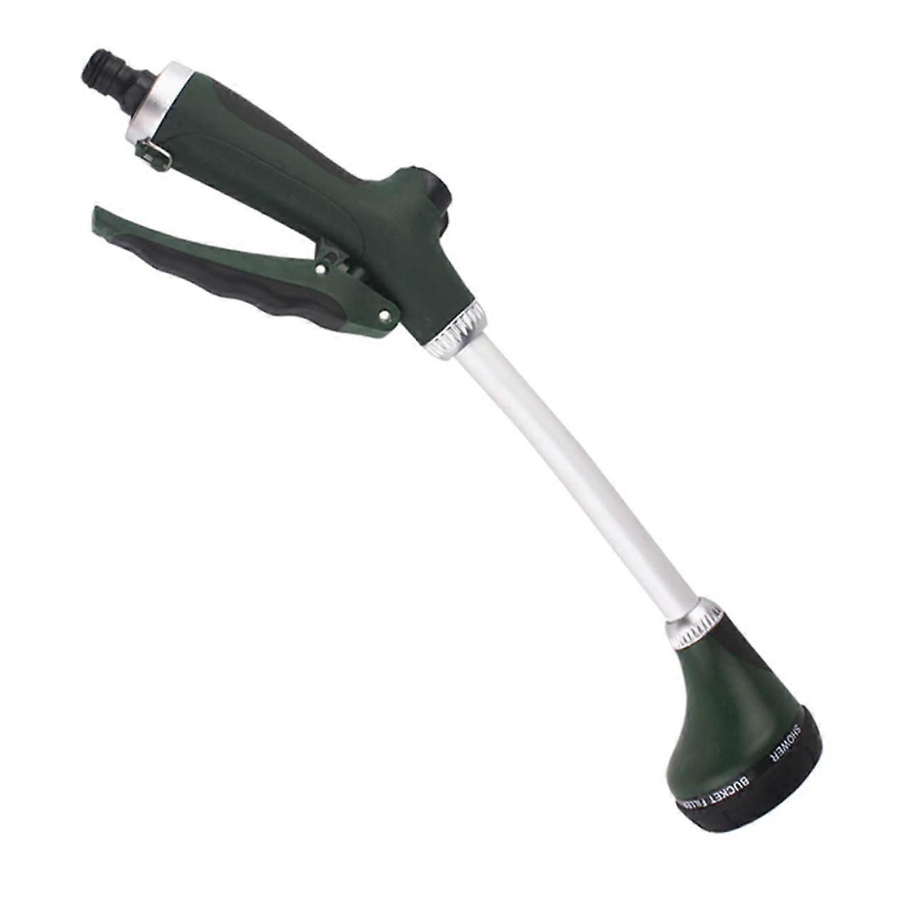 Multipurpose garden sprayer with long handle, adjustable nozzle for effective watering and car washing, green.