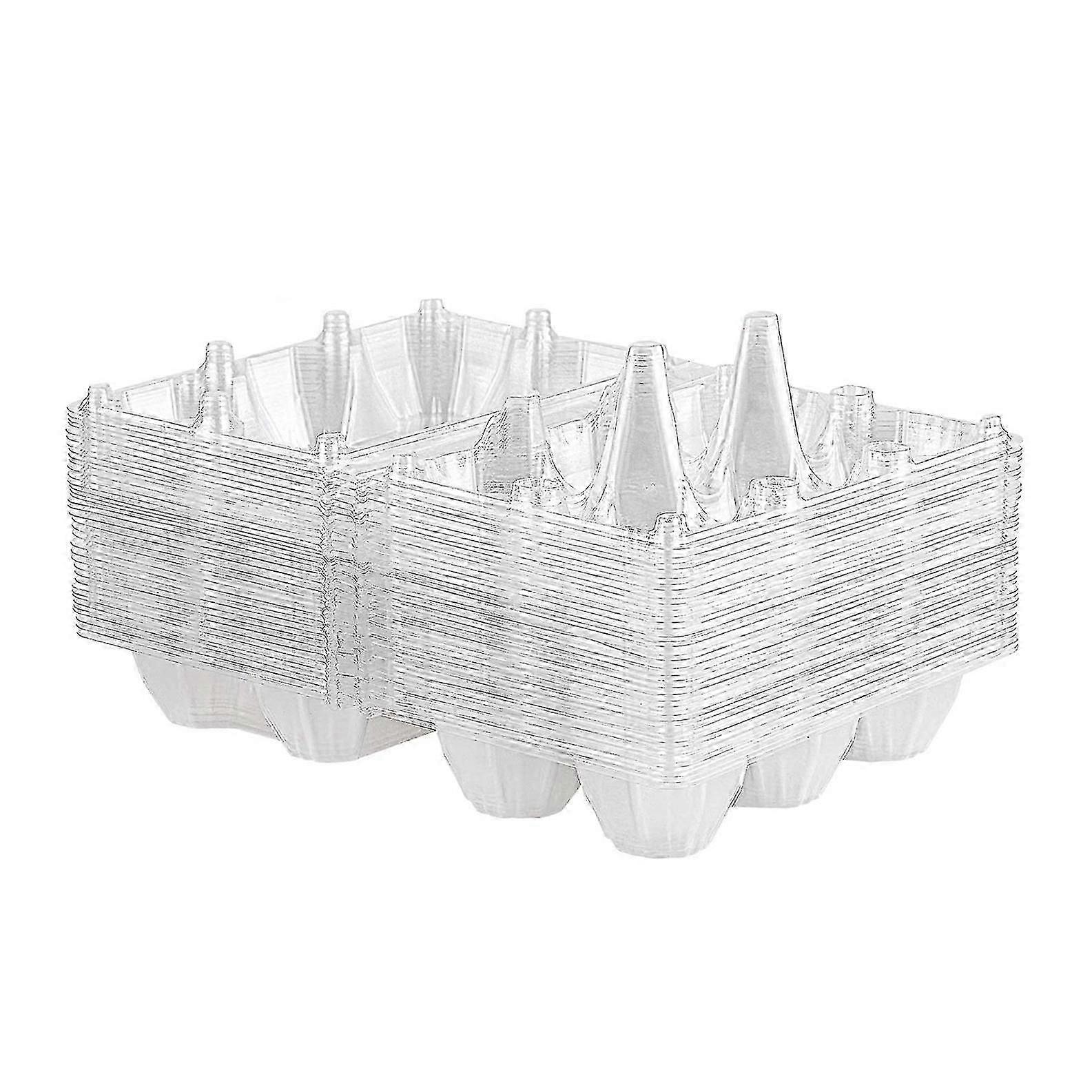 36Pcs Clear Plastic Egg Cartons Storage Containers for Pasture and Refrigerator, 6 Eggs