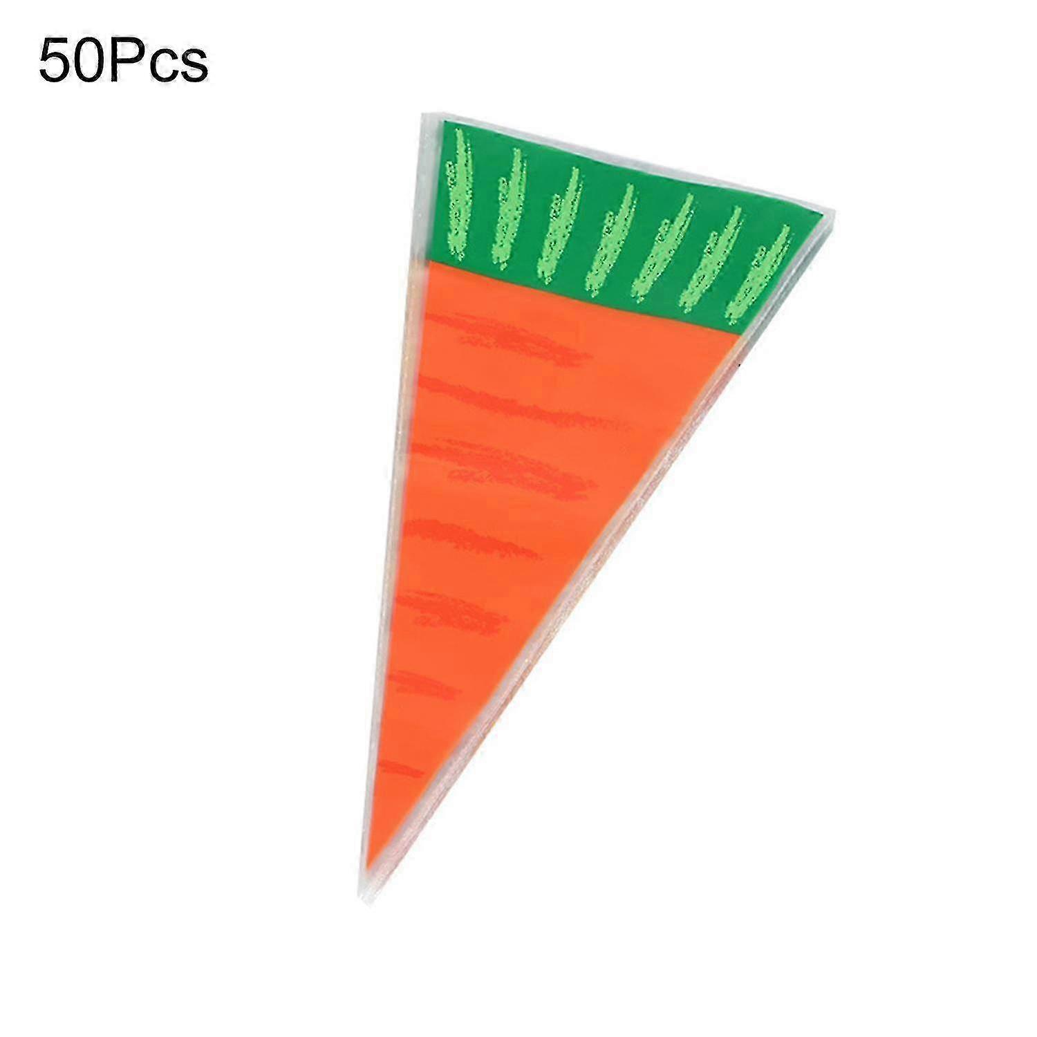 50Pcs/Set Beautiful Carrot Shape Candy Bag Creative Festive Plastic Candy Pouch for Party