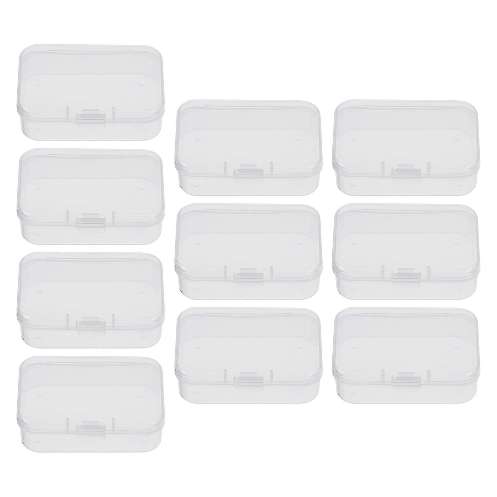 Portable Storage Boxes Rectangular Transparent For Home Use 10Pack