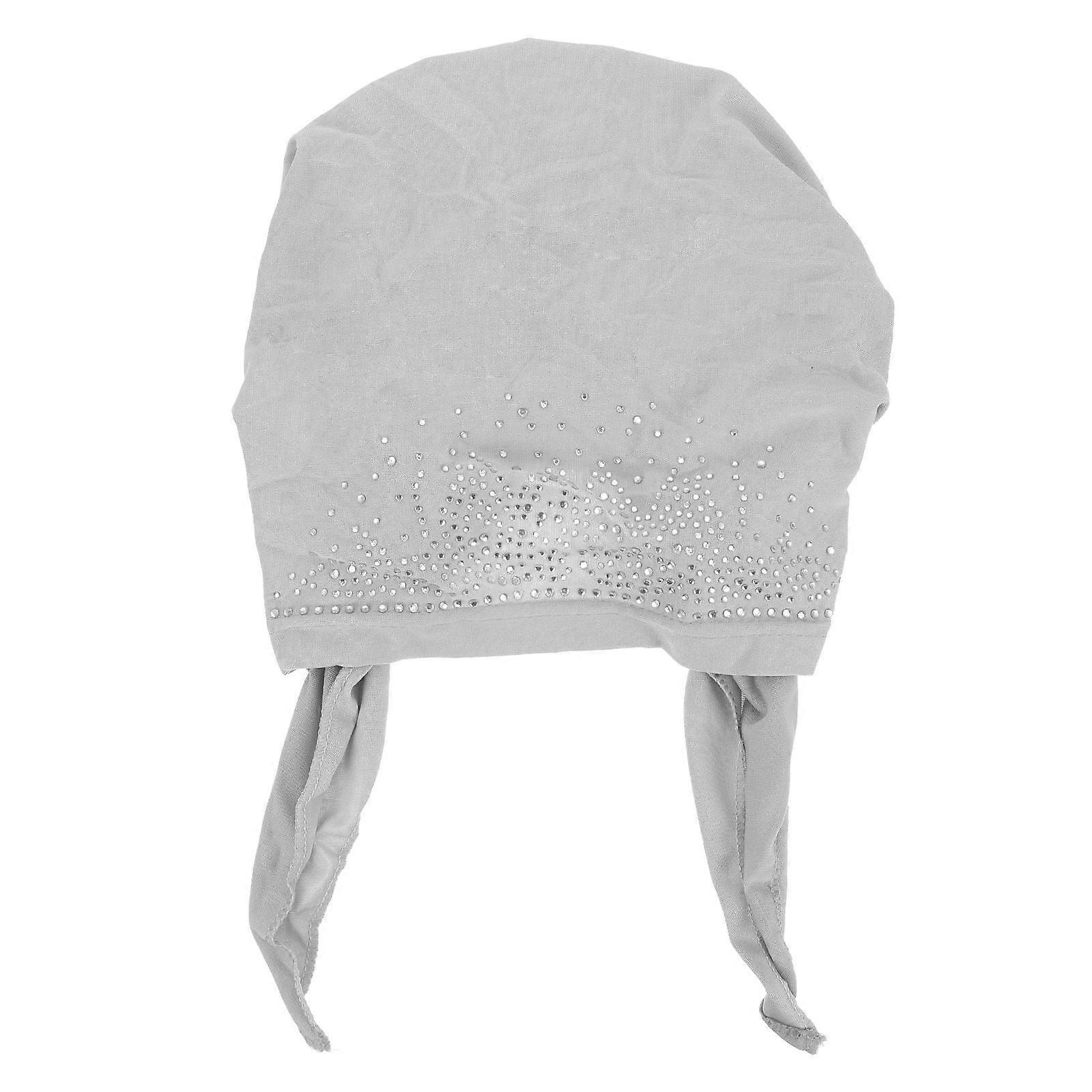 Chemotherapy Caps Grey Polyester Night Sleeping Caps Stay Secure While Sleeping for Home Use