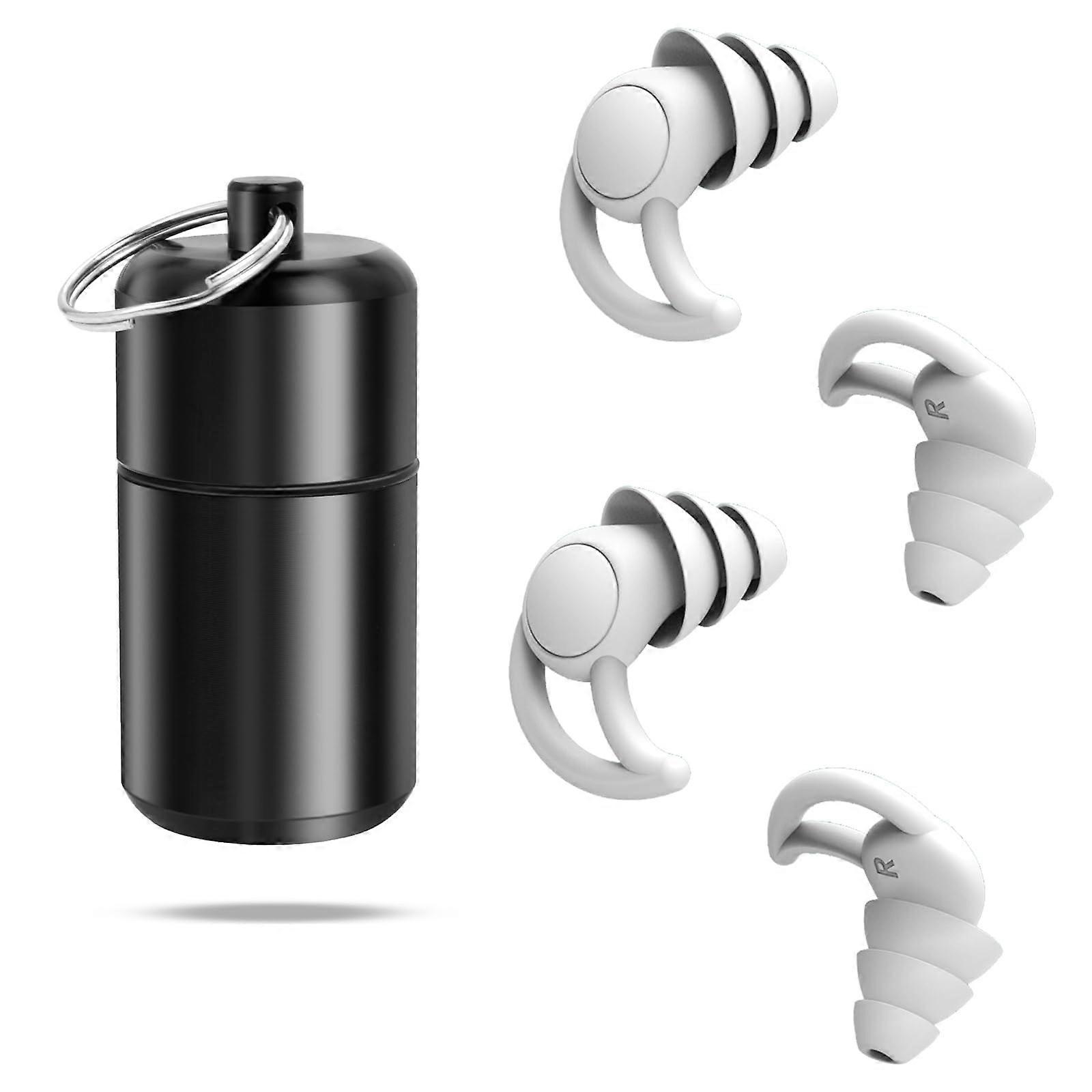 Sleeping Earplugs, Noise Cancelling, Reusable, 32 dB Noise Reduction for Side Sleepers, Grey