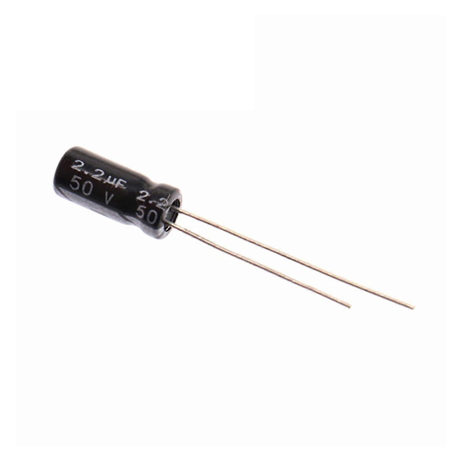 50PCS 50V 2.2UF 4x7mm Electrolytic Capacitor, 2.2UF 50V Capacitors for Electronic Projects and Circuit Design
