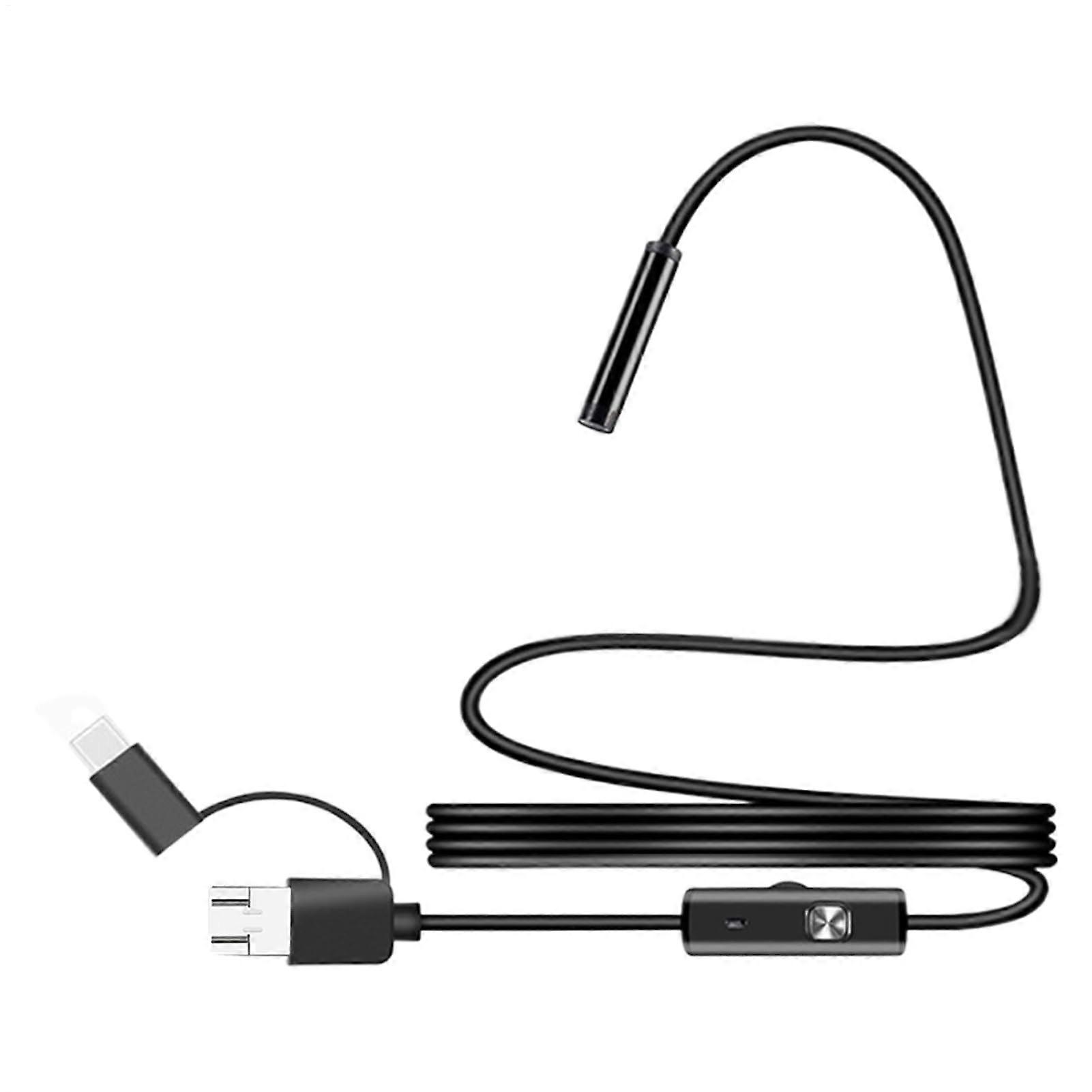 IP67 Waterproof USB Inspection Camera with Light, 5.5mm 5m Soft Wire Snake Scope