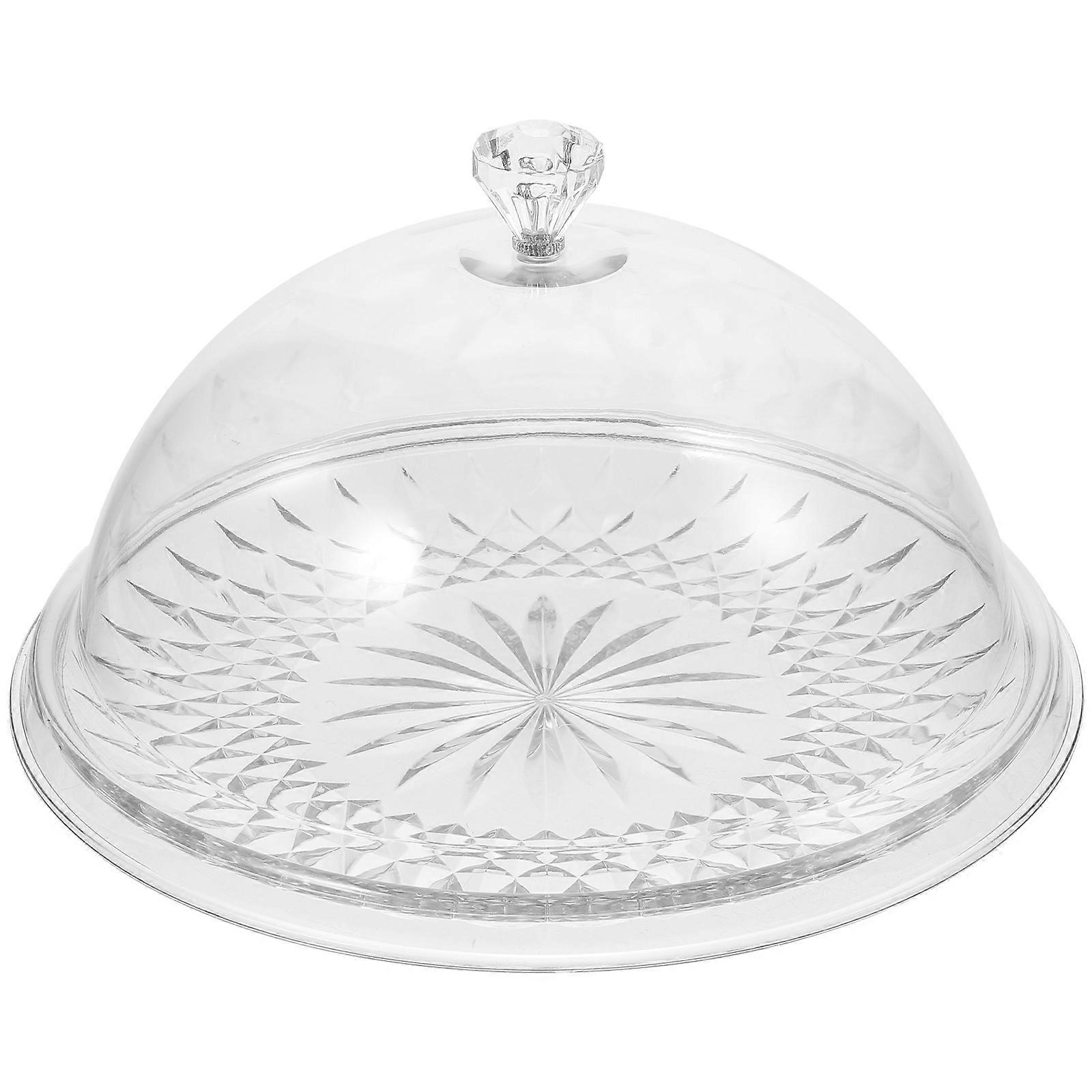 Pastry Dish with Lid Cake Platter with Dome for Thanksgiving Transparent Round Shape Elegant Style 21.5X21.5X13CM 1Pcs