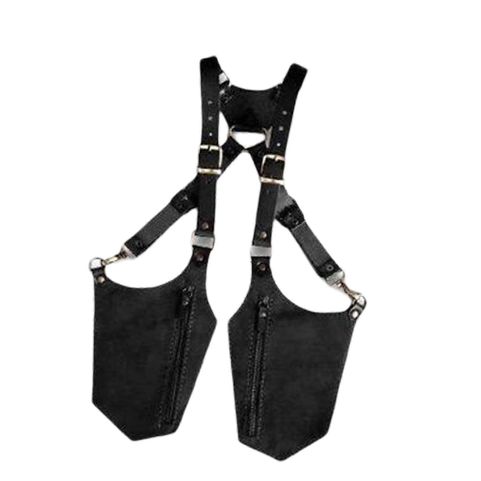 Double Shoulder Armpit Bag, AntiTheft Underarm Bags with Zipper, Adjustable Straps, Waterproof, Travel, Multipurpose Black
