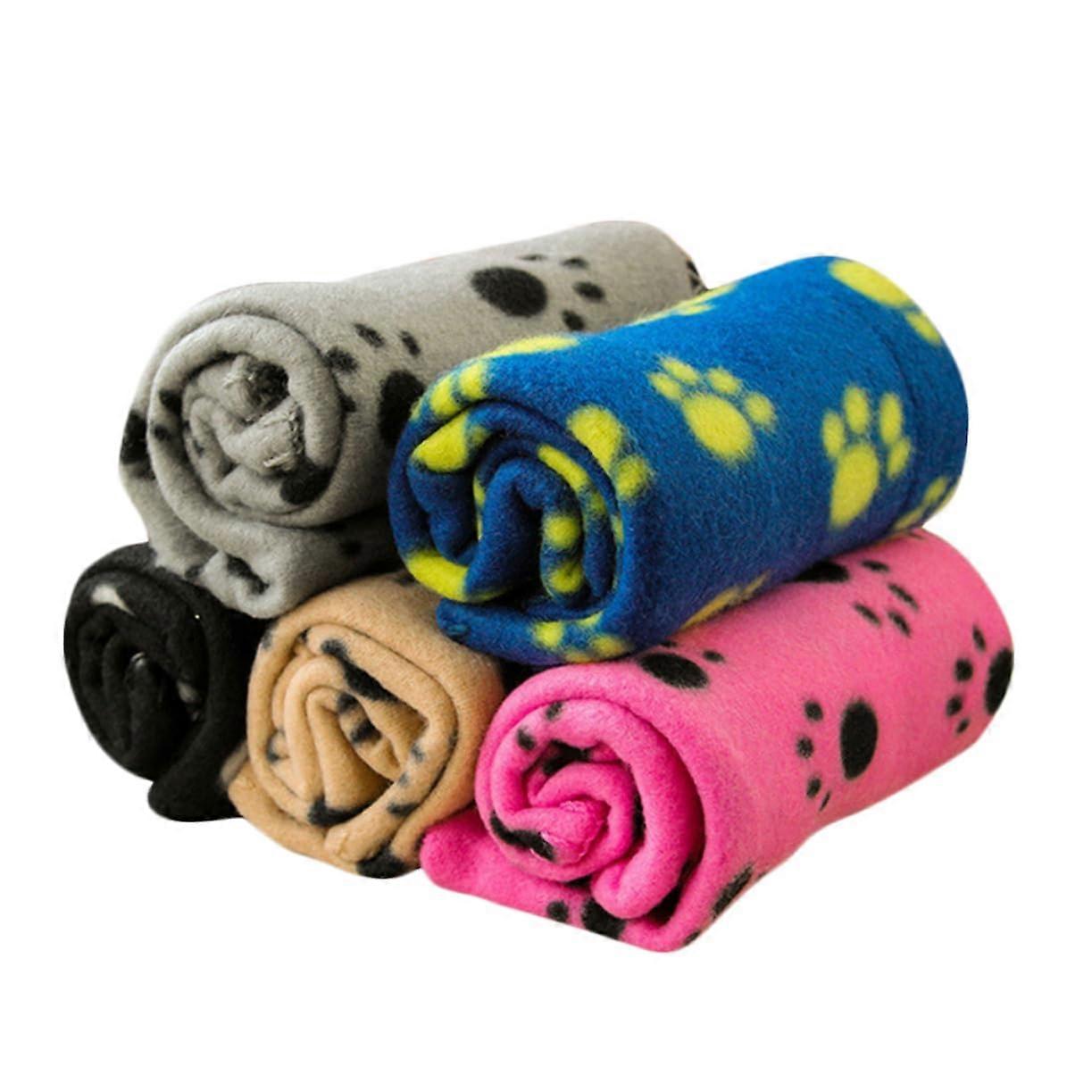 Warm Pet Blanket for Dogs and Cats, Cozy Soft Fabric Sleep Mat with Paw Print Design for Winter and Autumn, 100x70 cm