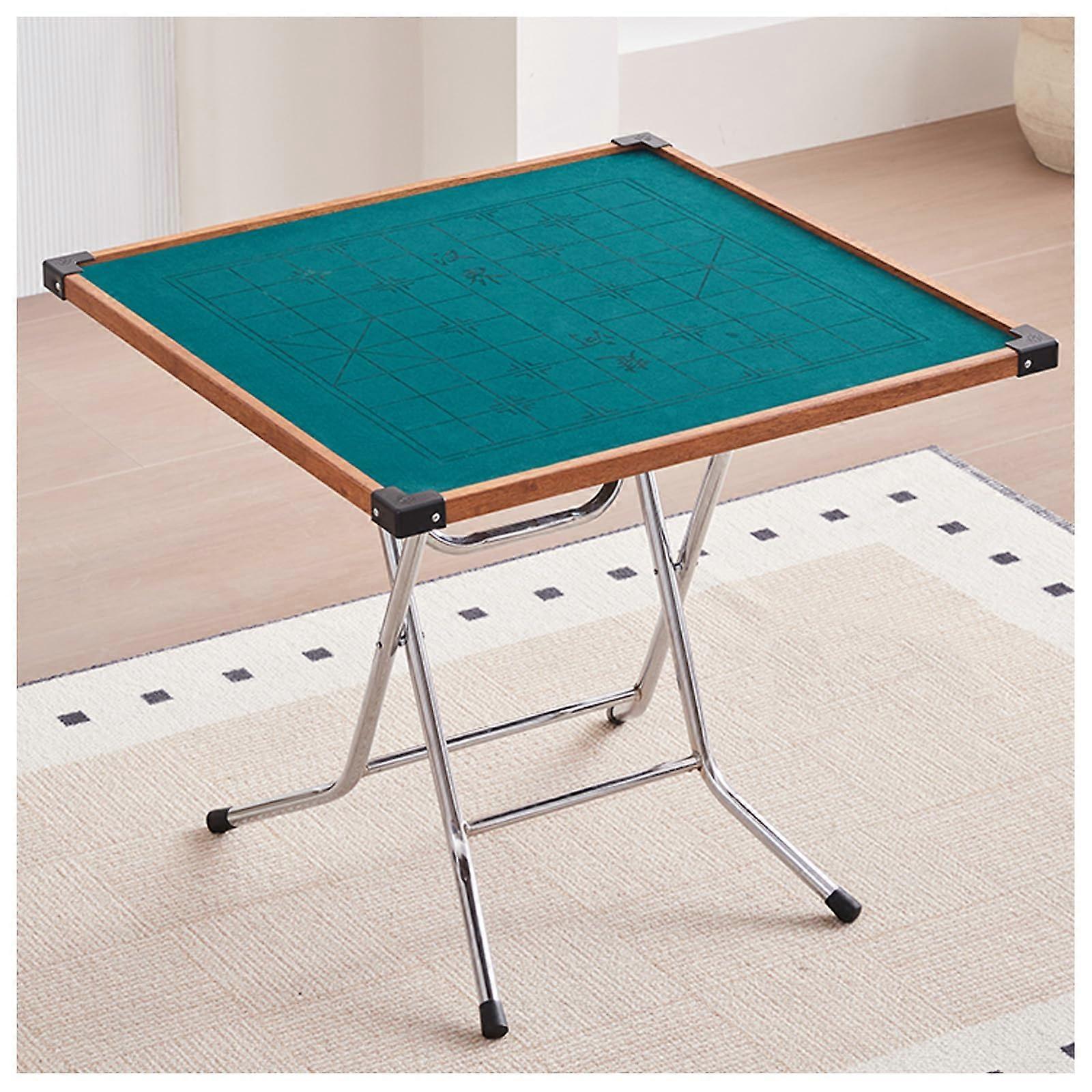 Foldable Mahjong Table, 30' Portable Game Table with Green Playing Surface (Black)