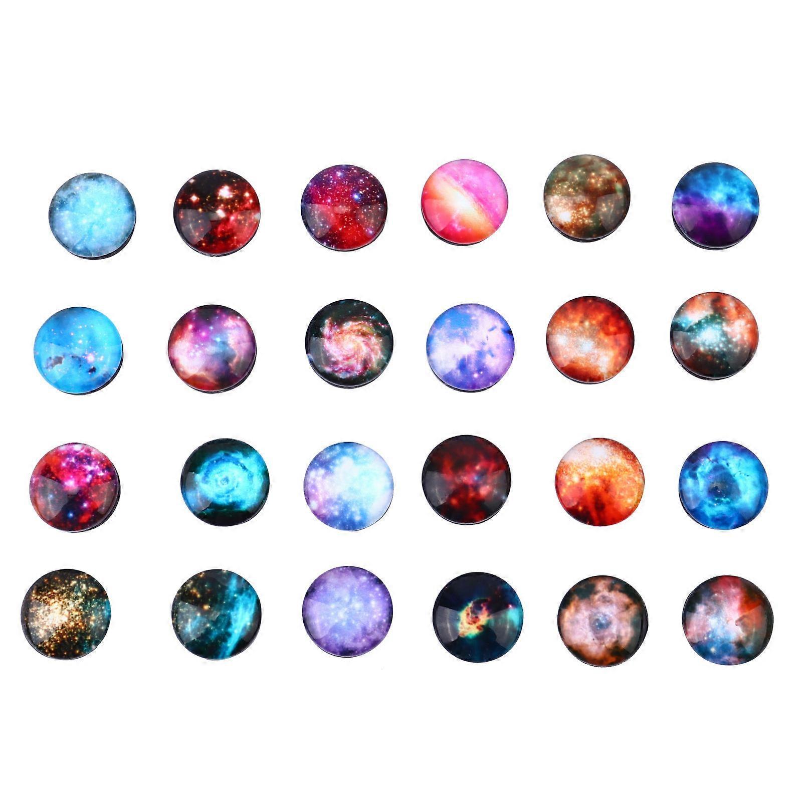 24pcs Chic Planetary Glass Refrigerator Magnets, Decorative Magnetic Stickers for Kitchen, Office & Classroom – Stylish Design, Smooth Shape, Surface