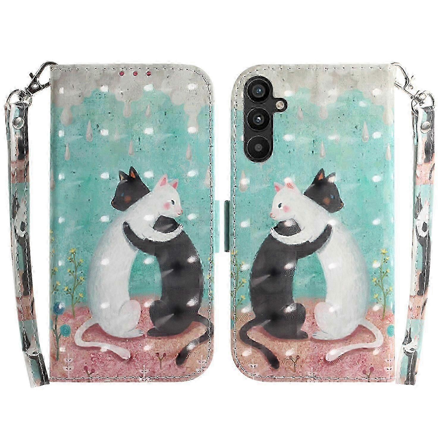 Exquisite Compatible with Samsung Galaxy A34 5G 3D Print Full Stylish PU Leather Wallet Bookstyle Magnetic Flip Case with Strap