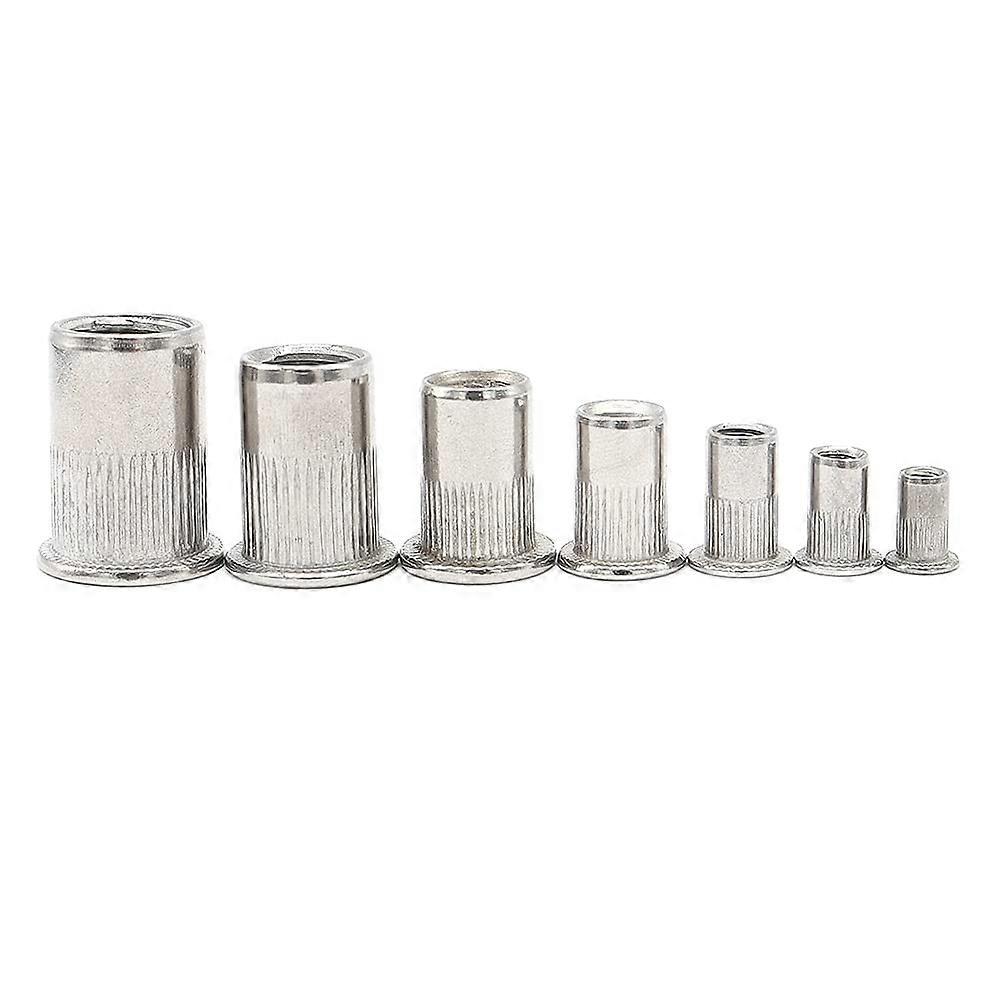Rivet Nuts 50-100pcs SS304 Stainless Steel Rivet Caps M3 M4 M5 M6 M8 M10 M12 Flat Head Knurled Threaded Fasteners