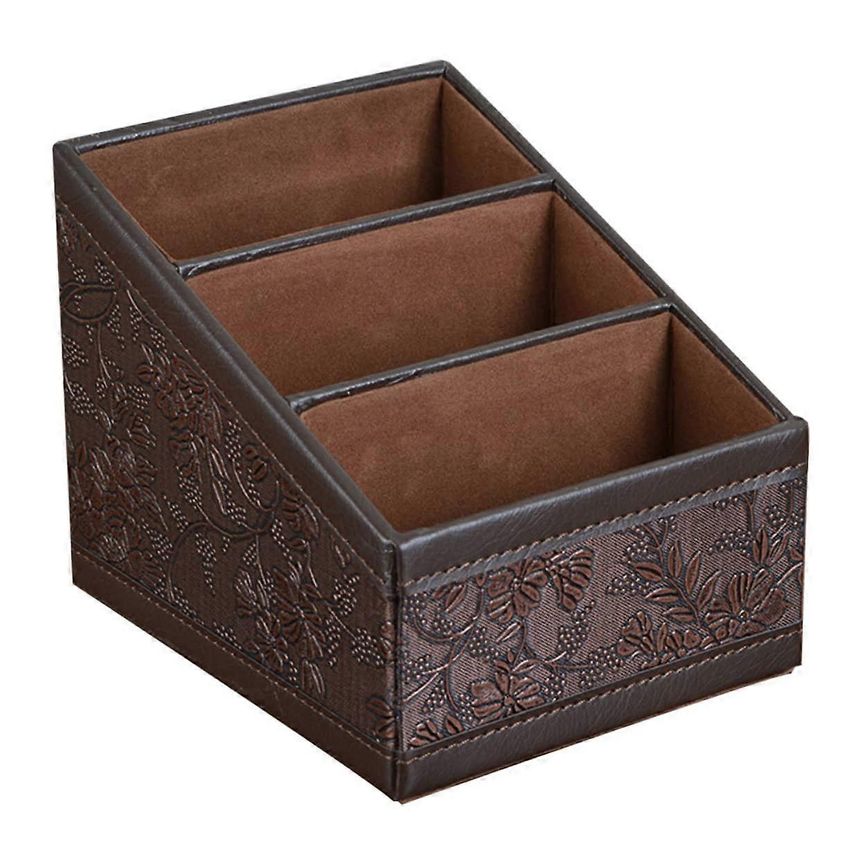 "Remote Control Holder Organizer in Retro Style, High-Quality Material for TV Controllers, Cosmetics, Jewelry, Office Supplies"