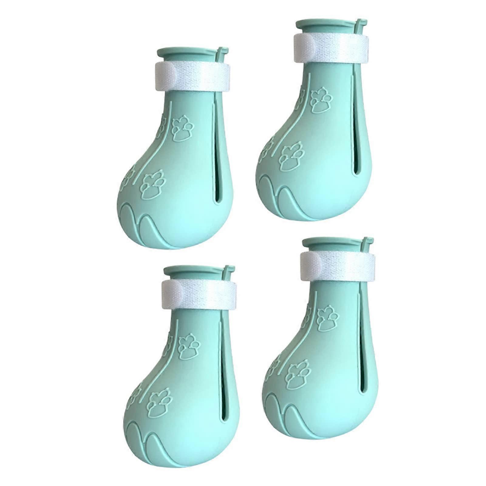 Silicone Cat Foot Covers 4-Pack For I-Scratch-Hing And Grooming, Green